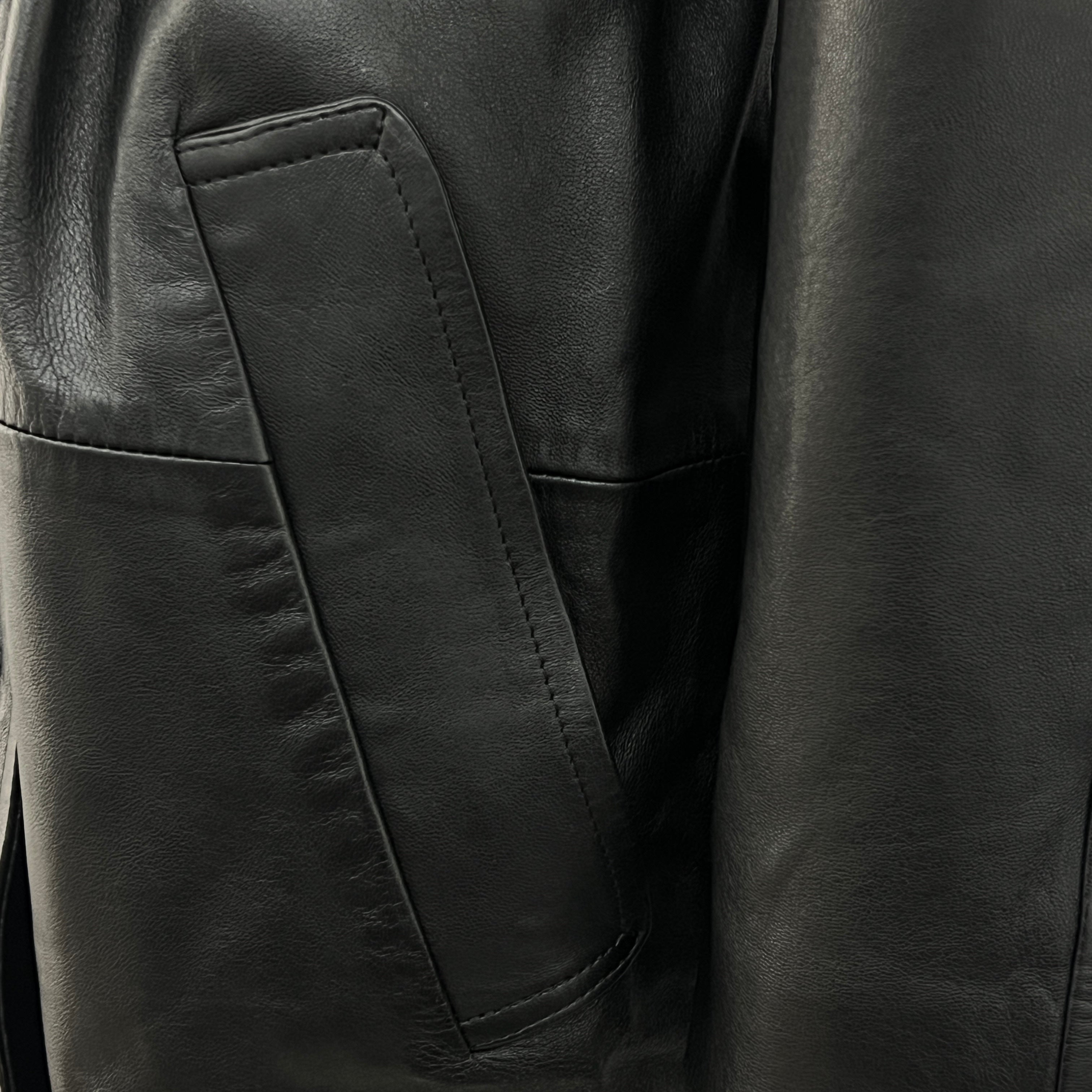 COURRÈGES S black leather jacket