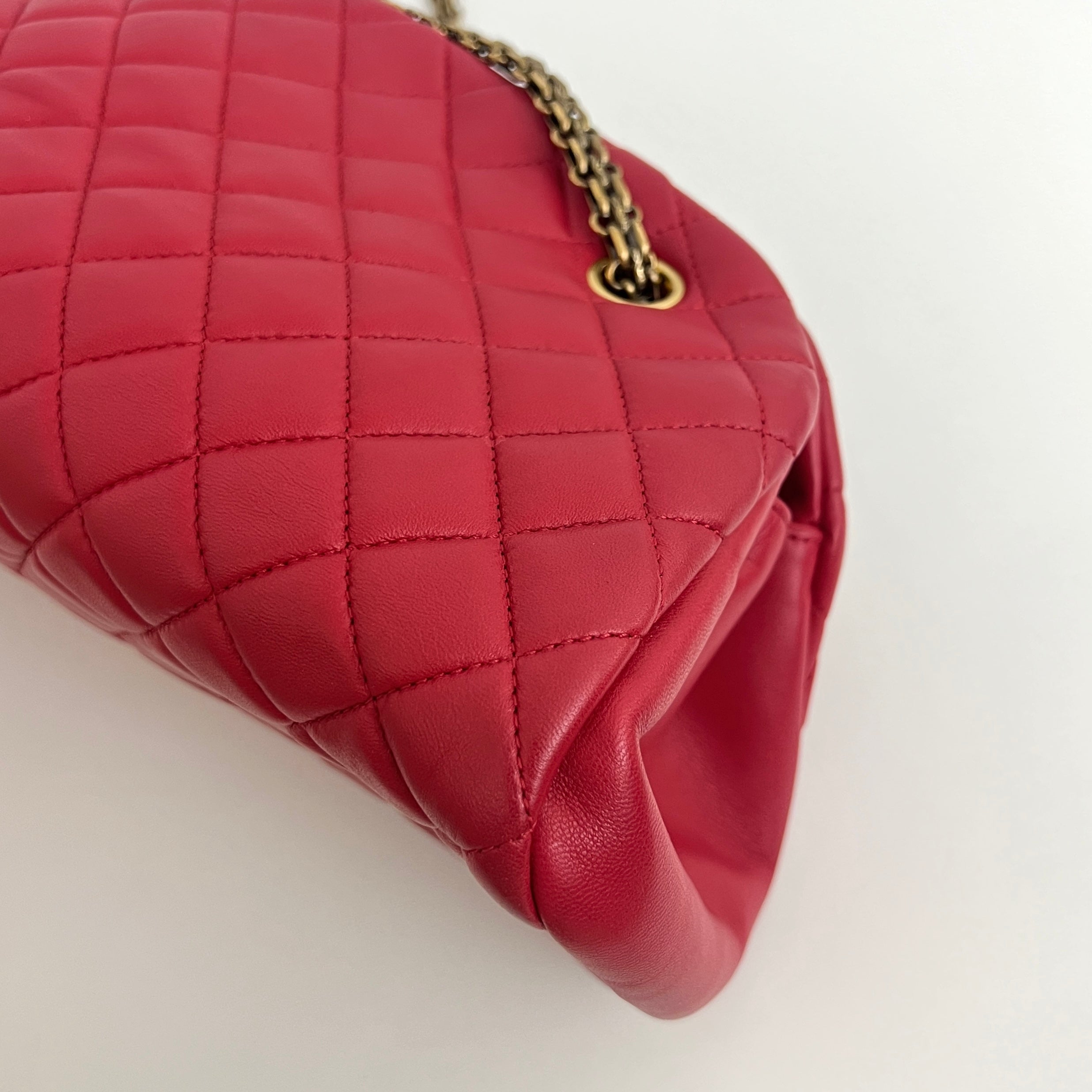 CHANEL Mademoiselle Bowling Bag in Red Lambskin