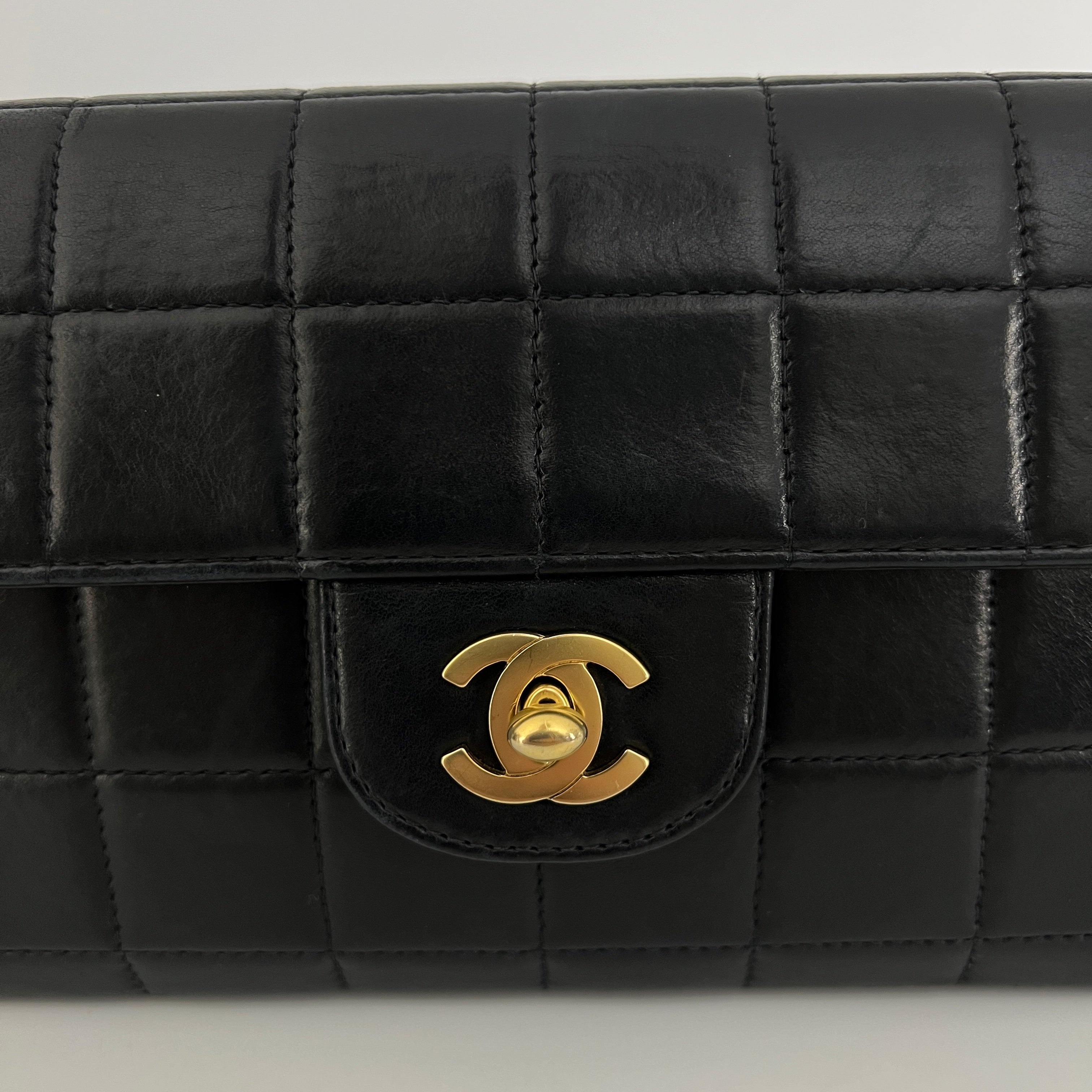 CHANEL East West Chocolate Bar Bag Black Lambskin