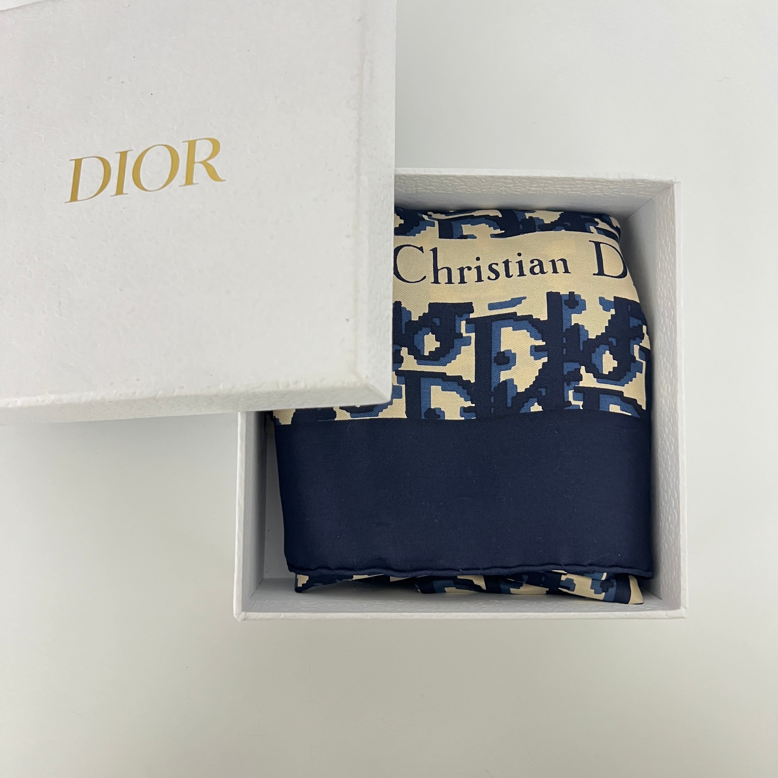 Carré Dior Monogram Oblique bleu