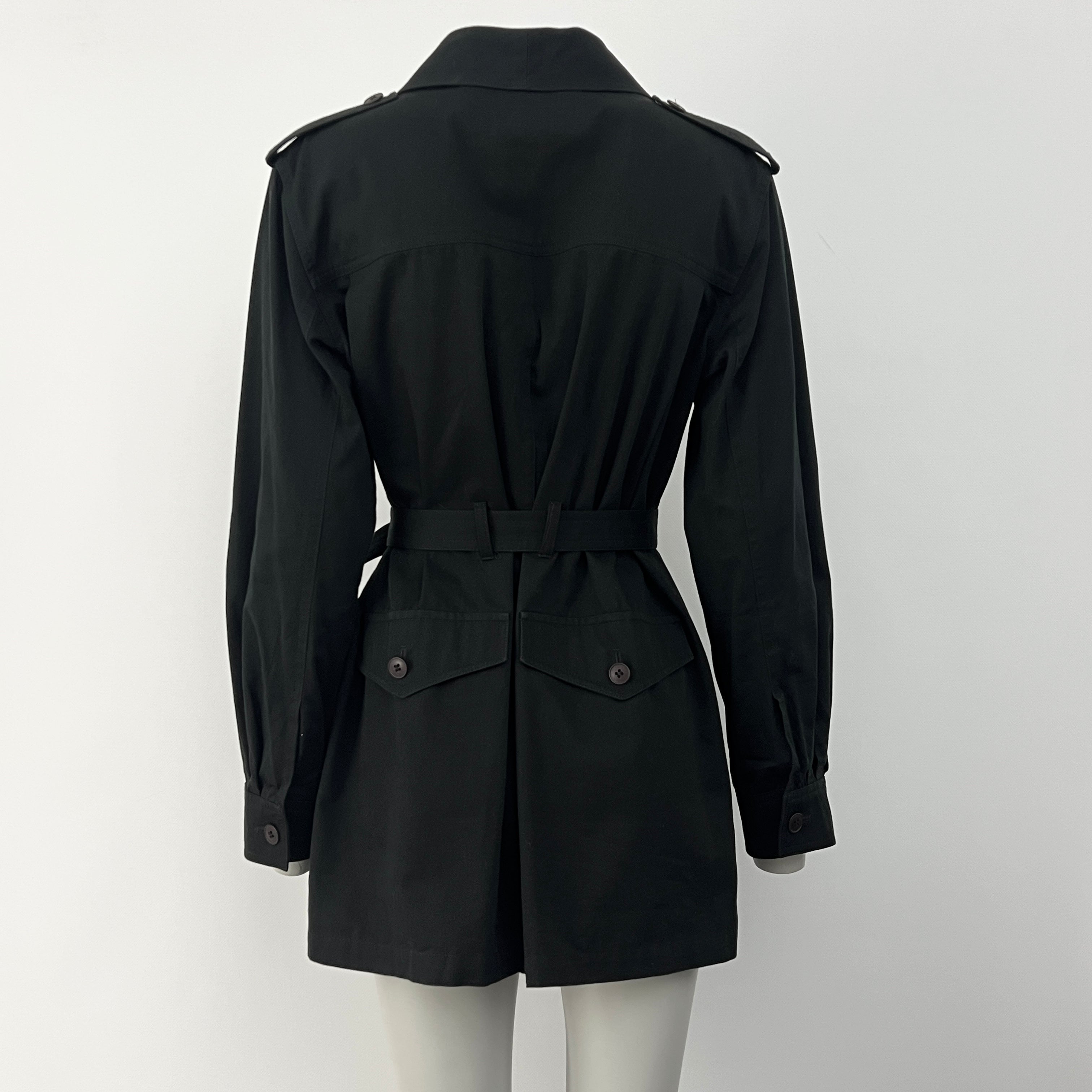 SAINT LAURENT Safari Dress XS Cotton Green