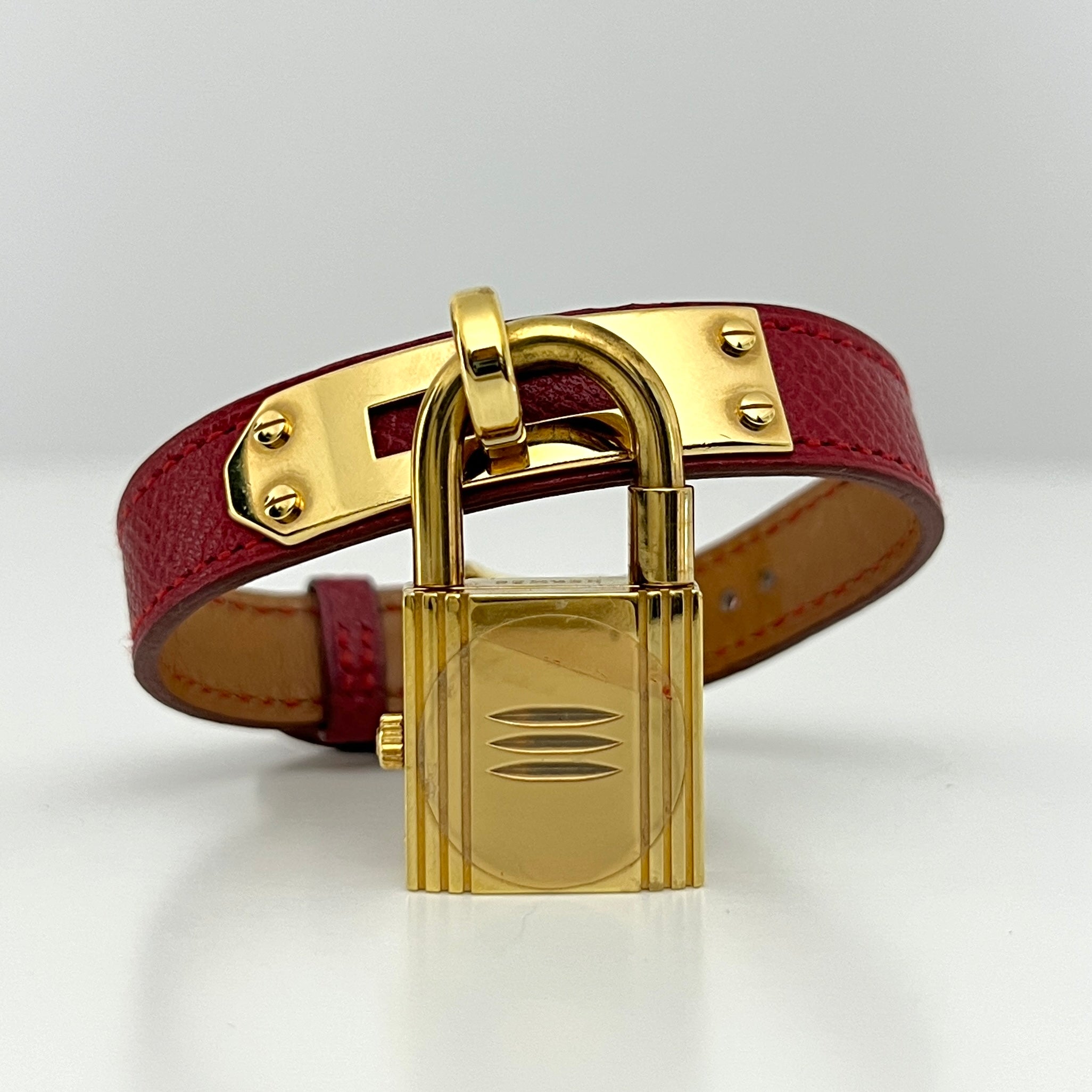 Montre HERMÈS Kelly plaquée or dorée