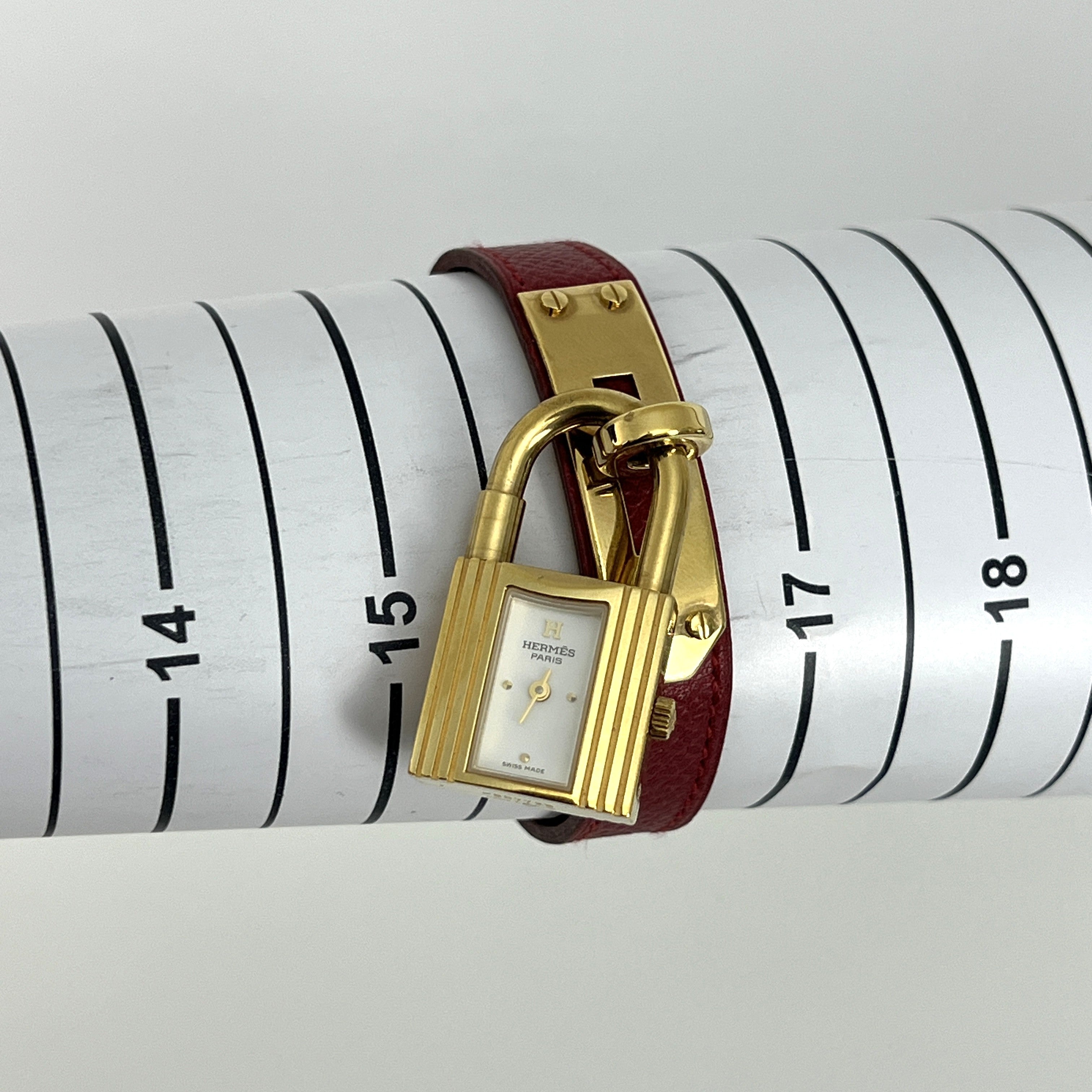 Montre HERMÈS Kelly plaquée or dorée