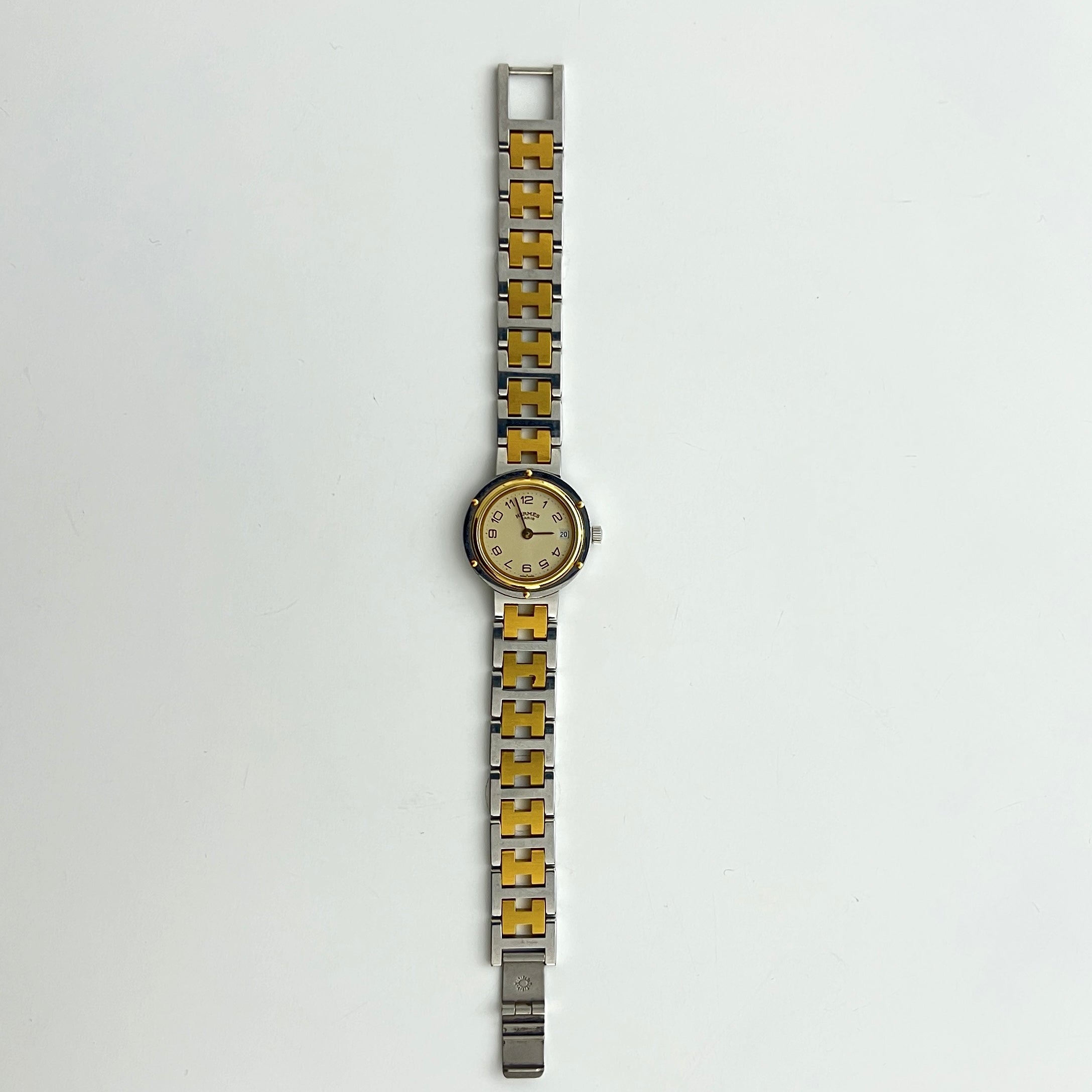 HERMÈS Clipper two-tone steel watch