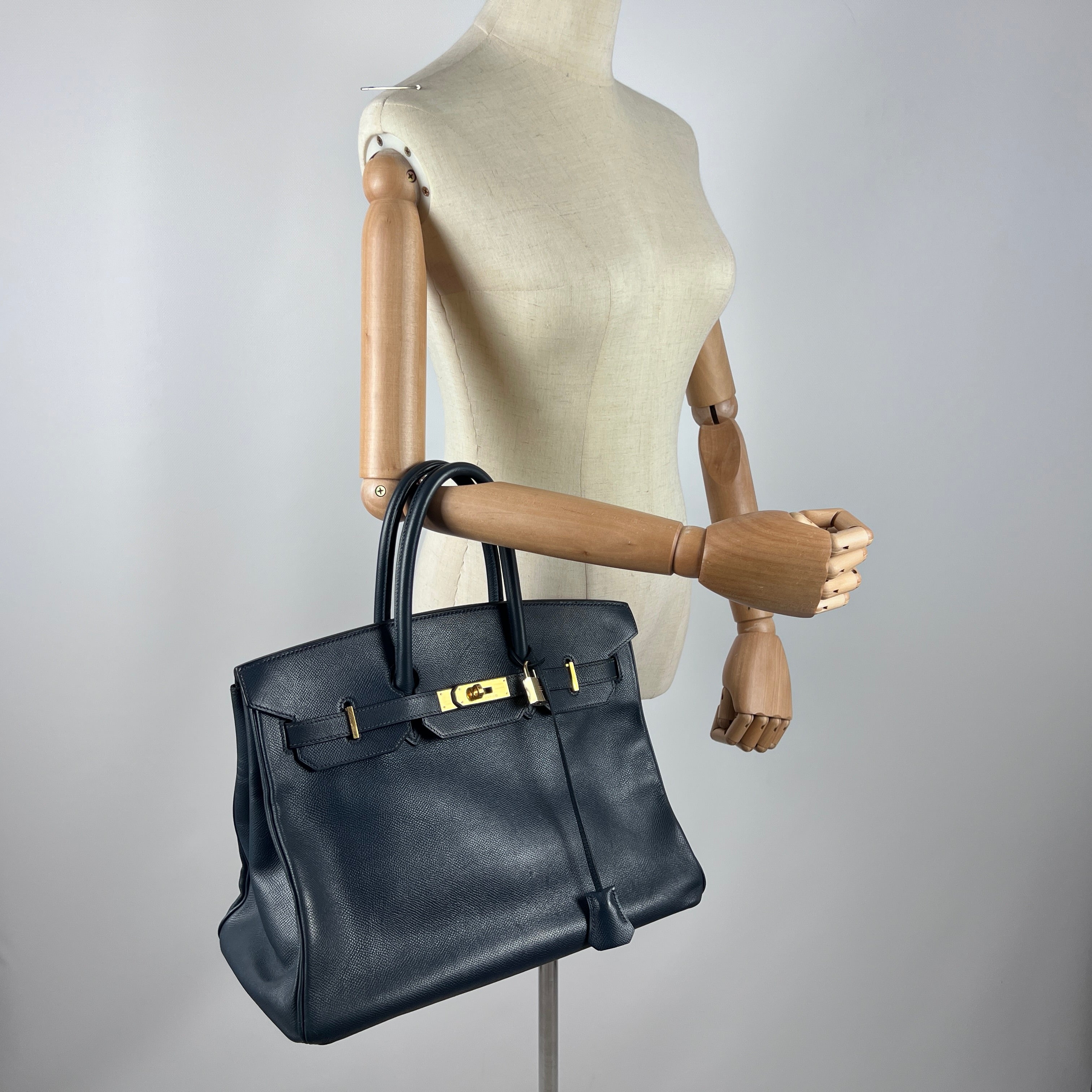 Sac à main HERMÈS Birkin cuir epsom navy