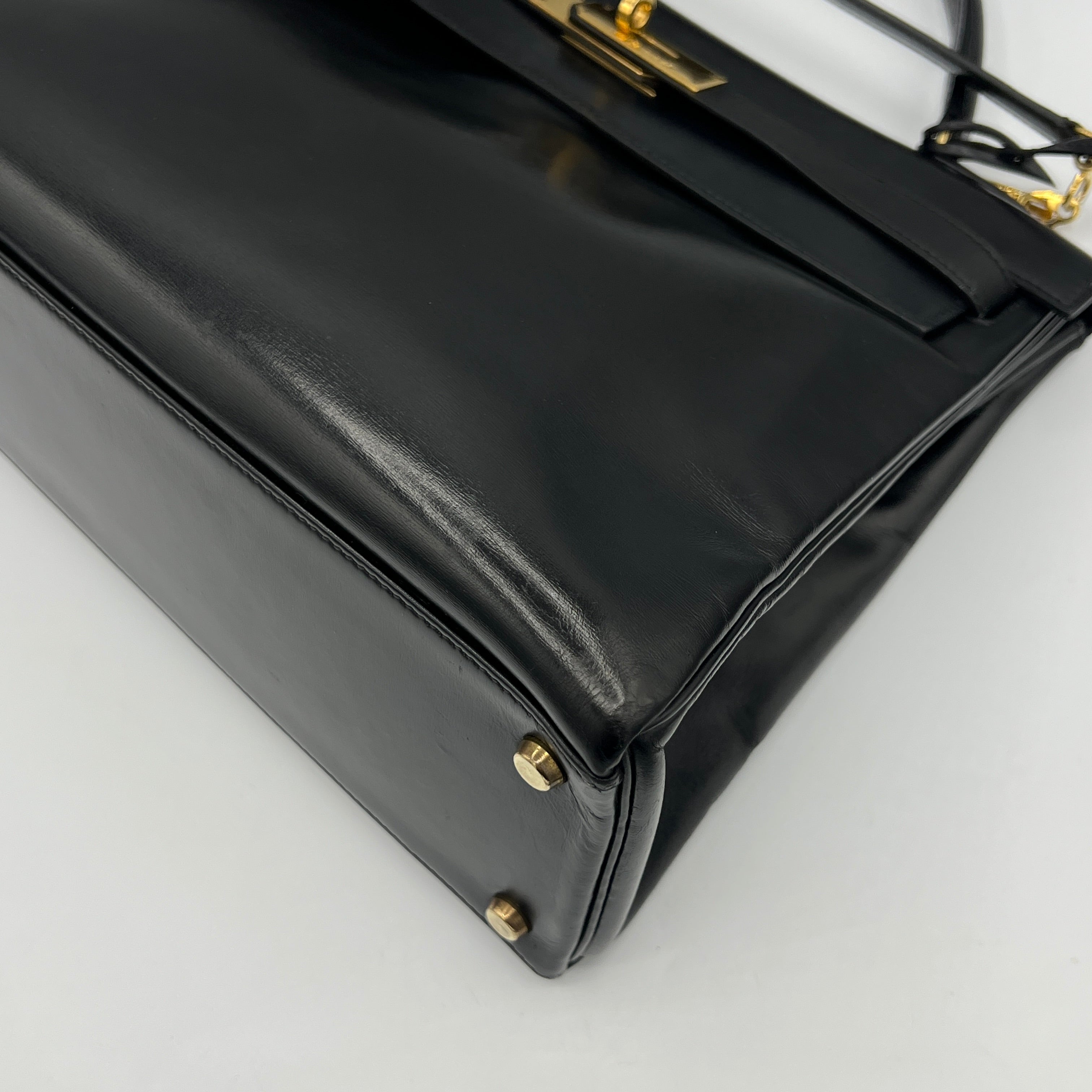 Sac à main HERMES Kelly 32 cuir box noir