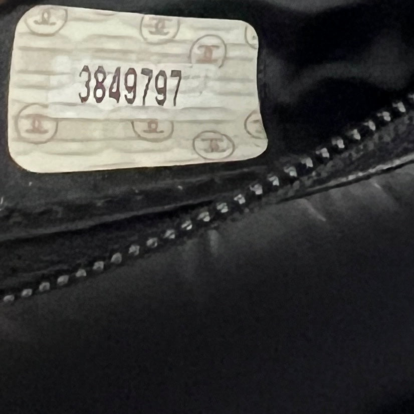 CHANEL Camera Shoulder Bag black patent leather