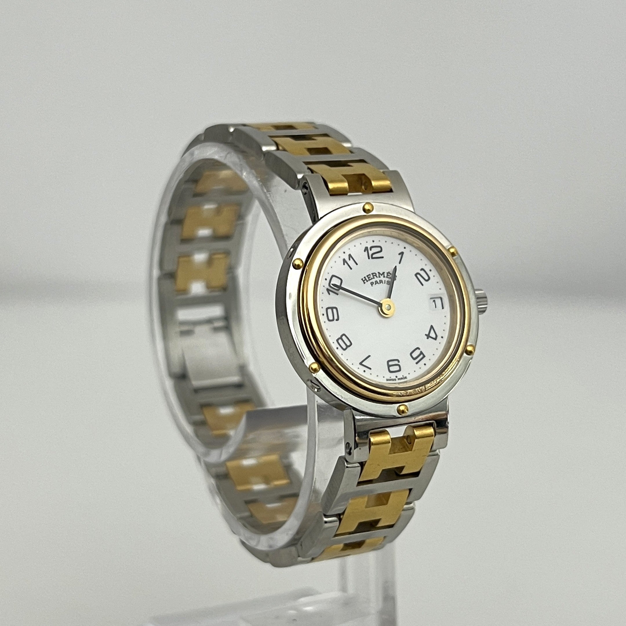 Montre HERMÈS Clipper acier bicolore