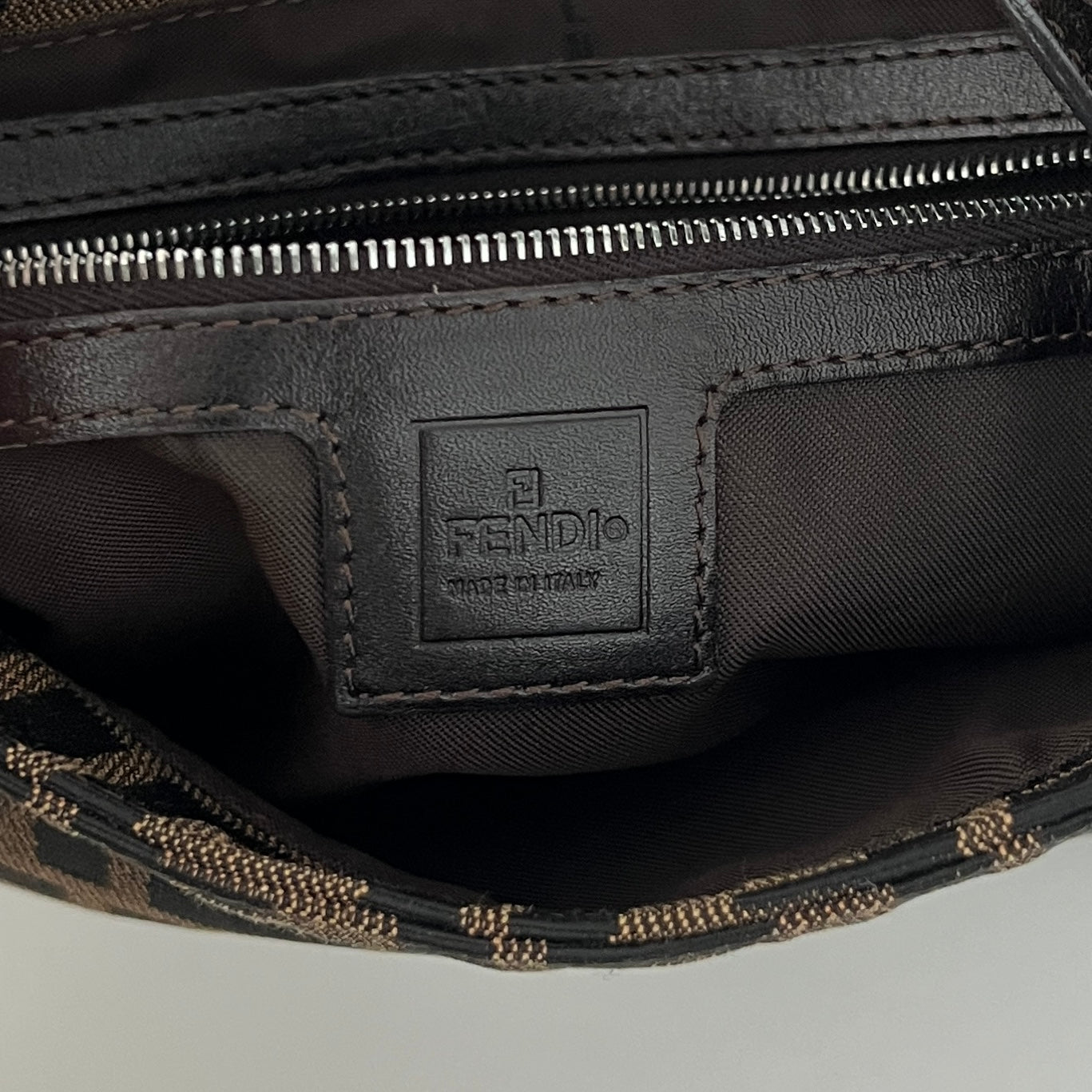 Sac FENDI Mamma toile et cuir marron