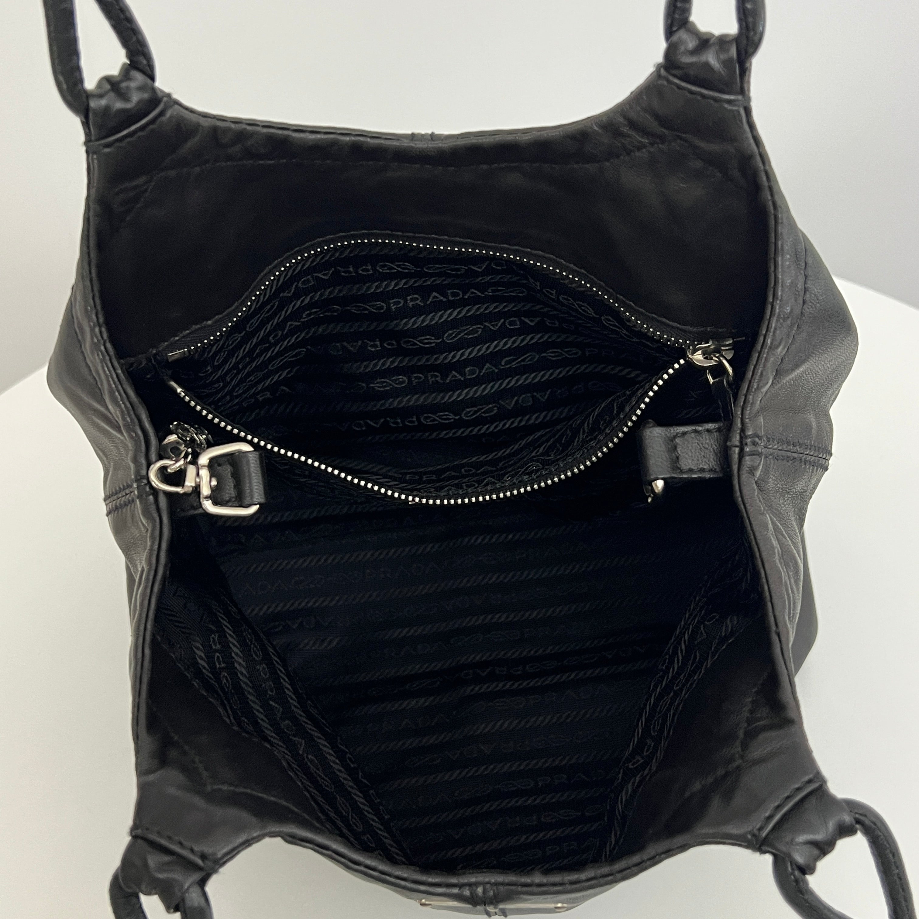 Sac PRADA Tote Bag cuir lisse noir