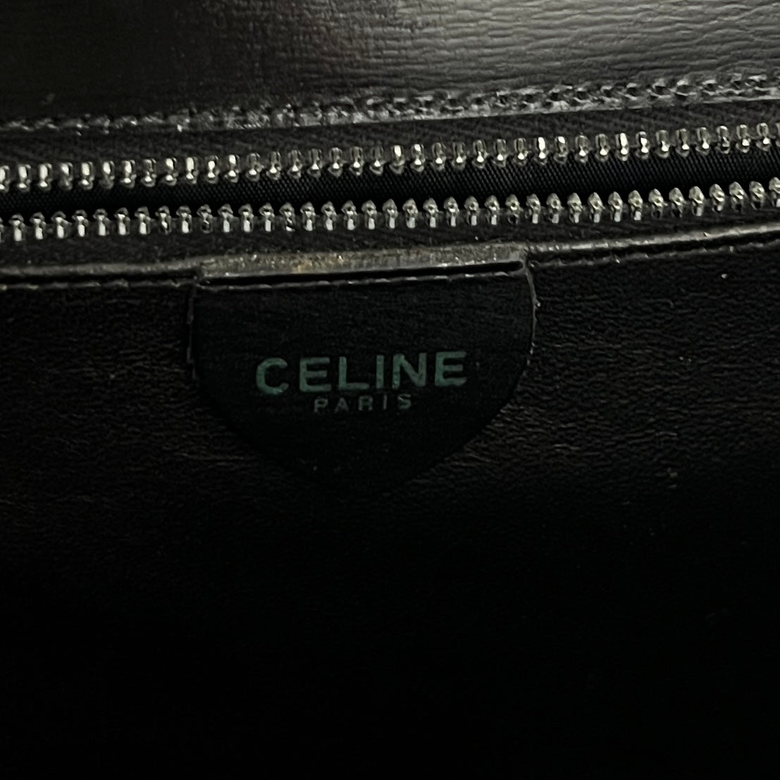 Sac CELINE Top Handle cuir lisse noir