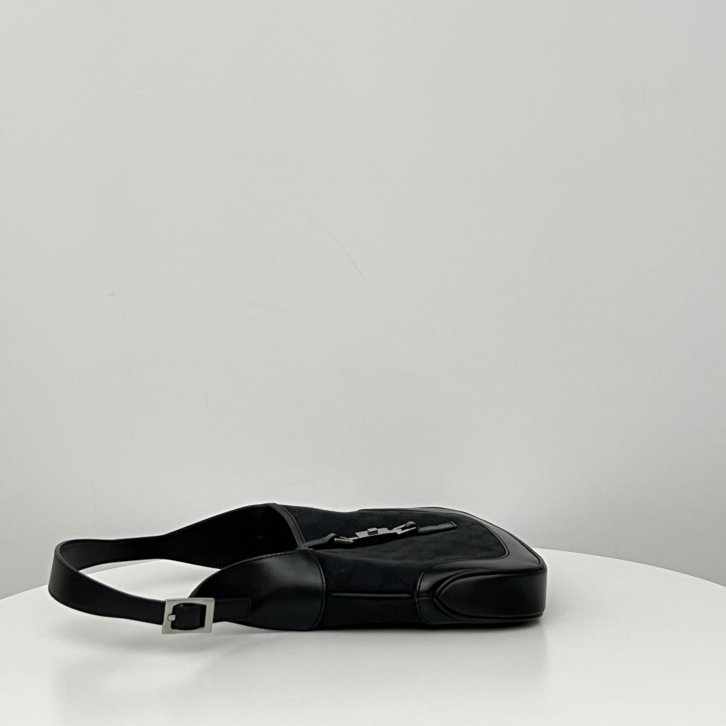Sac GUCCI Jackie Small toile et cuir noir
