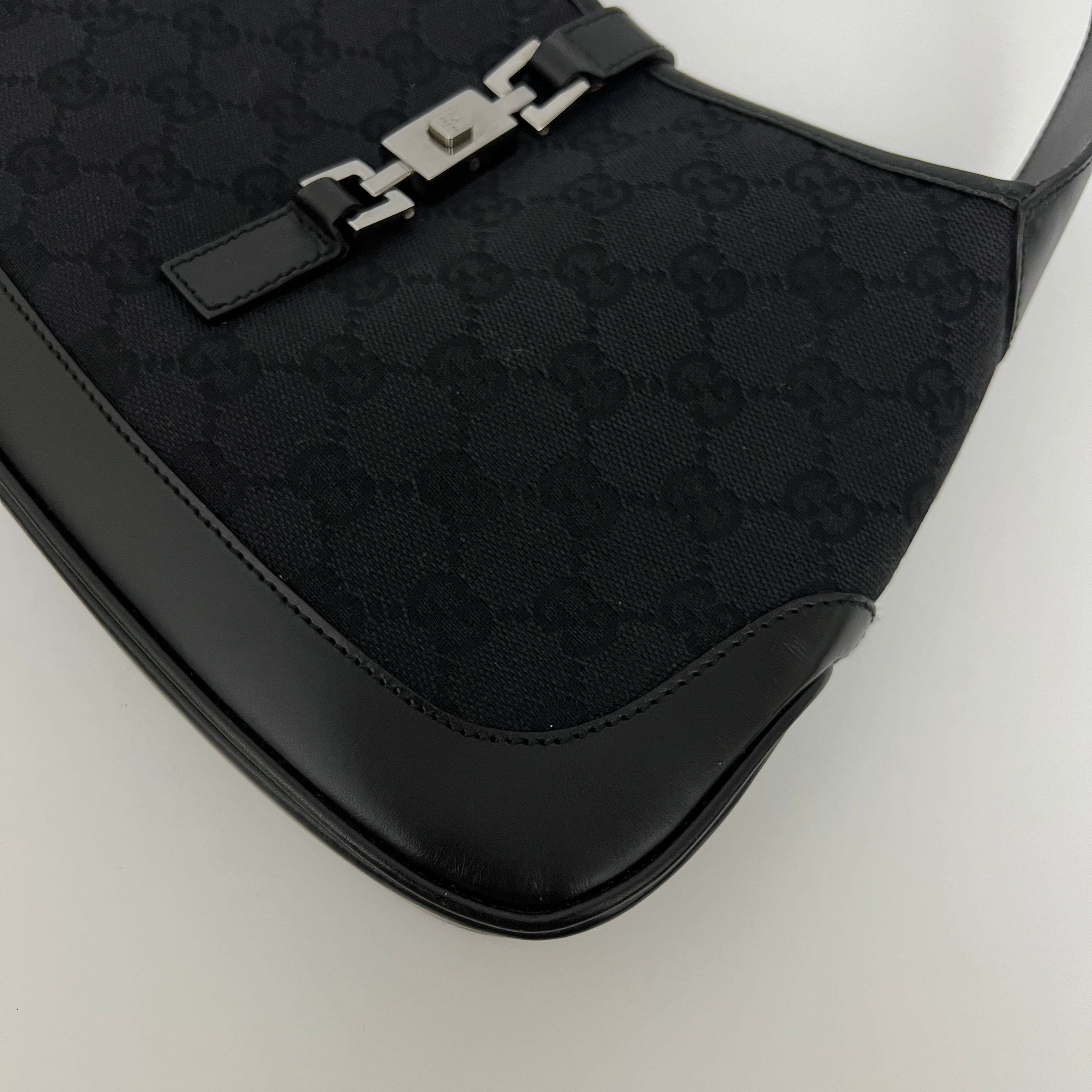 Sac GUCCI Jackie Small toile et cuir noir
