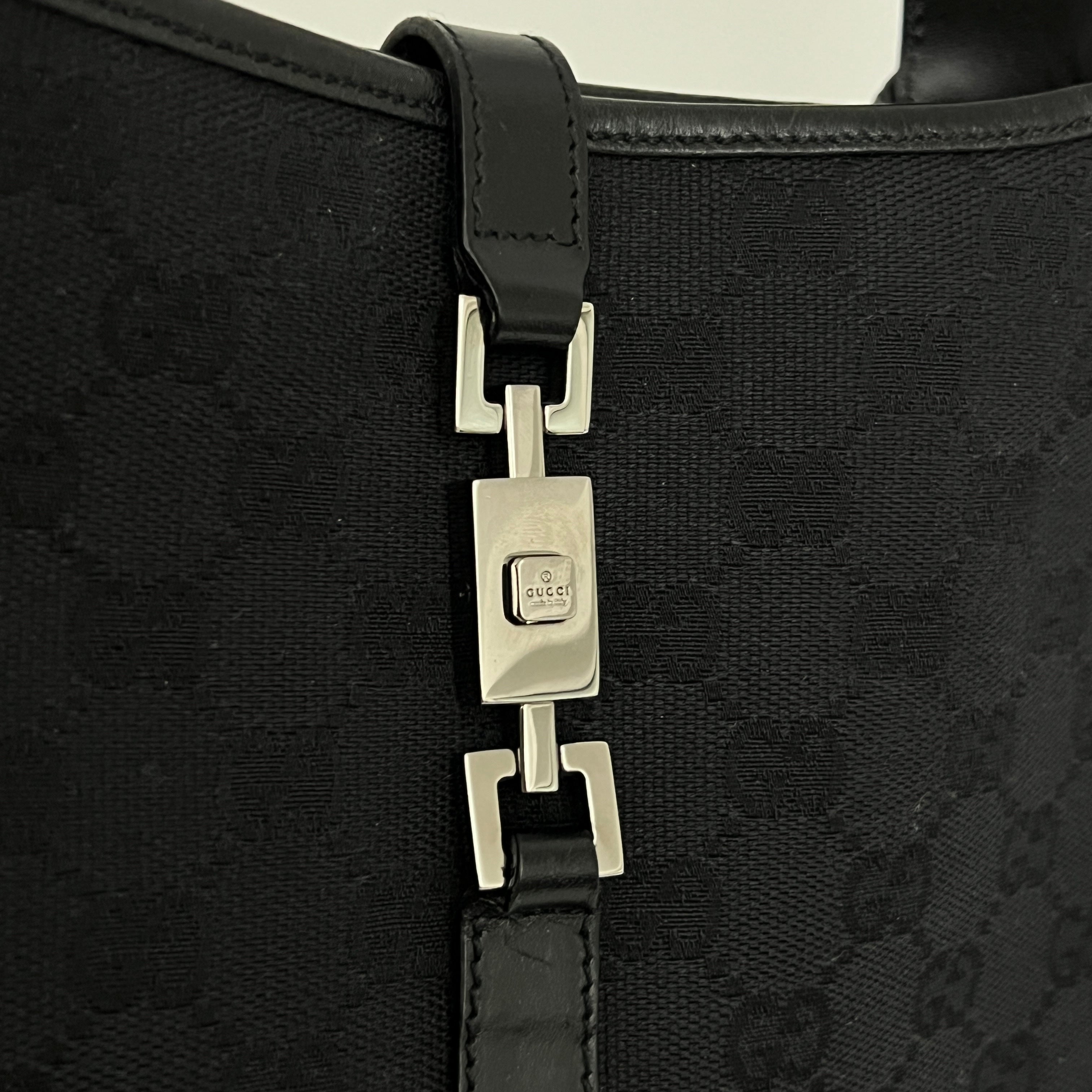 Sac GUCCI Jackie Small toile et cuir noir