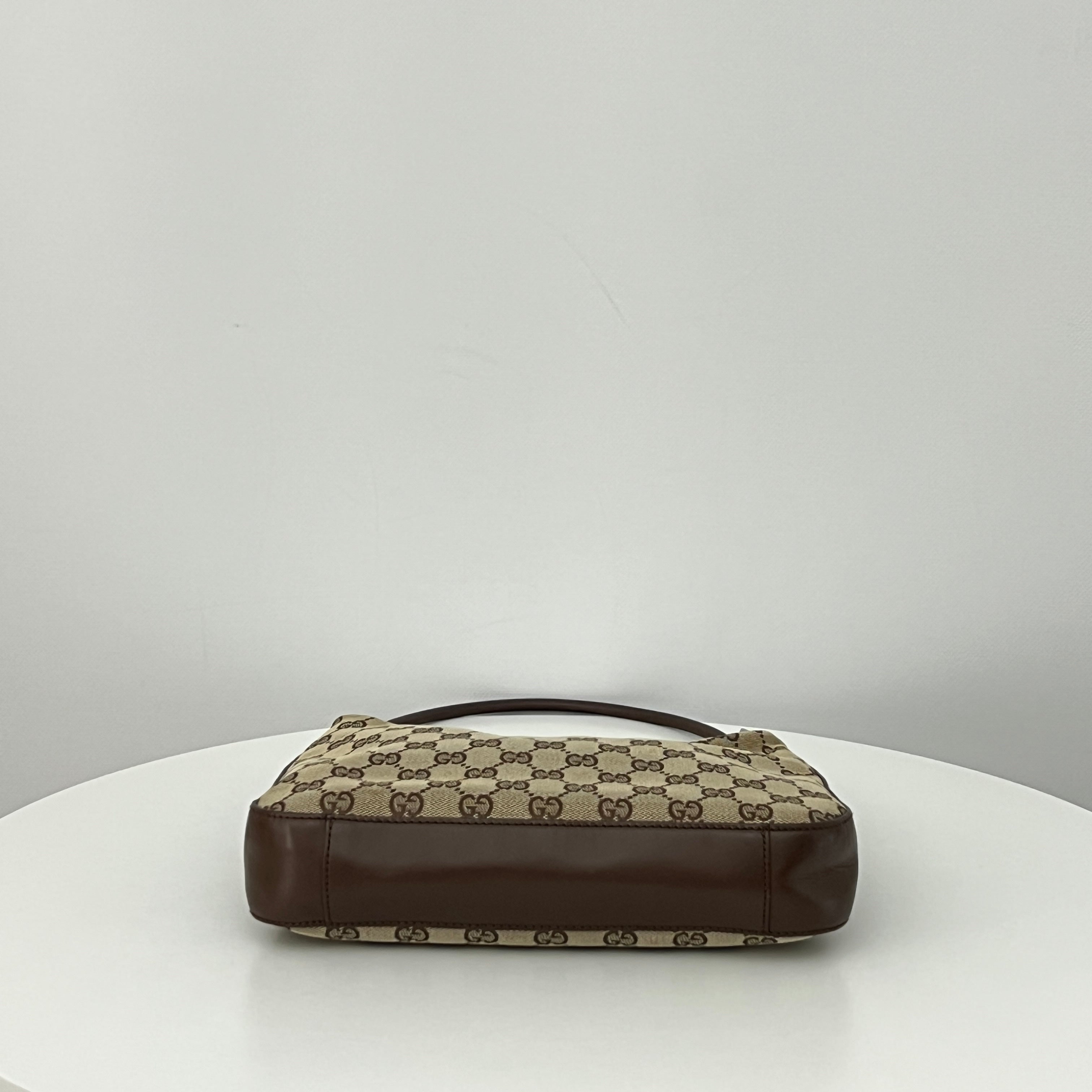 Sac GUCCI Hobo toile et cuir marron