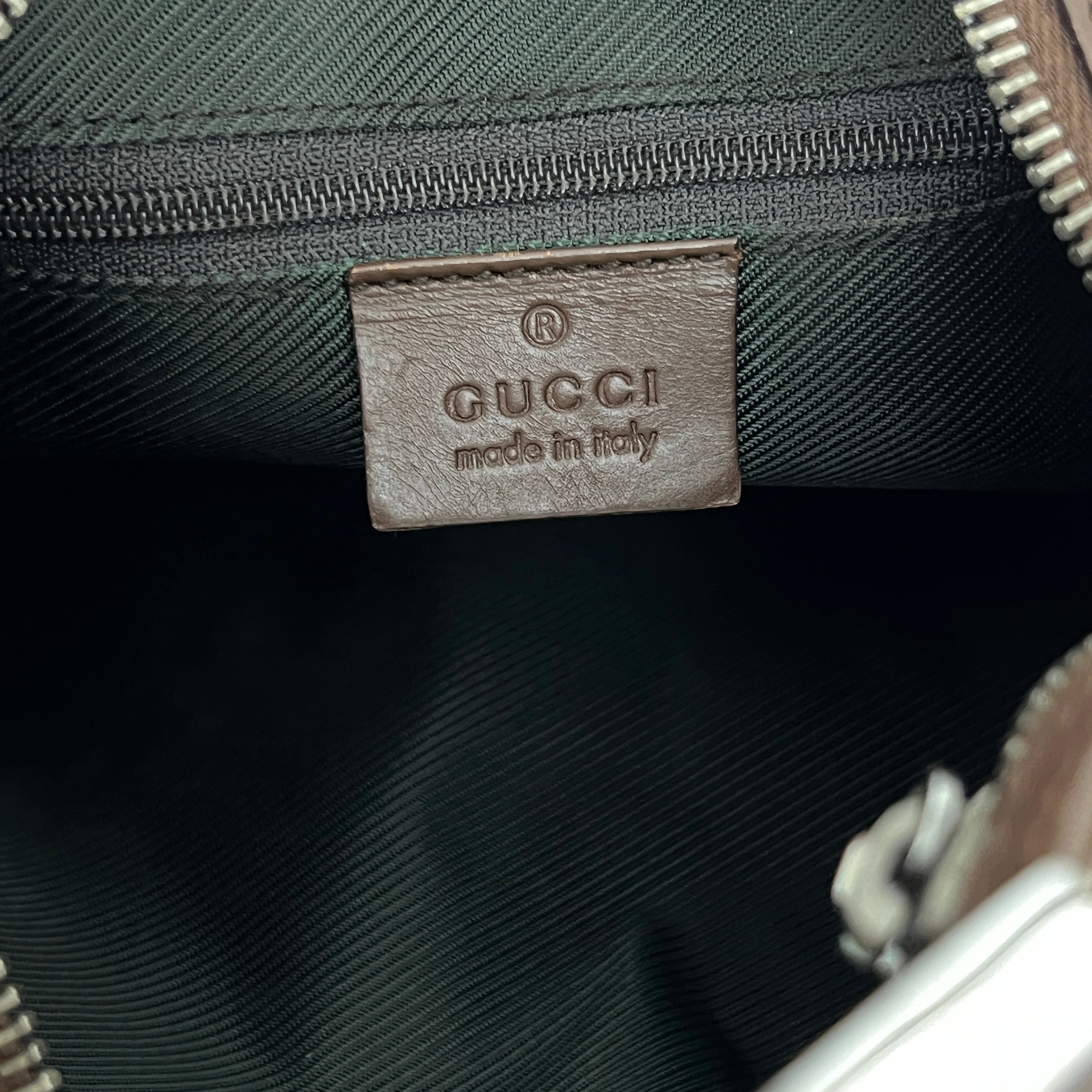 Sac GUCCI Hobo toile et cuir marron