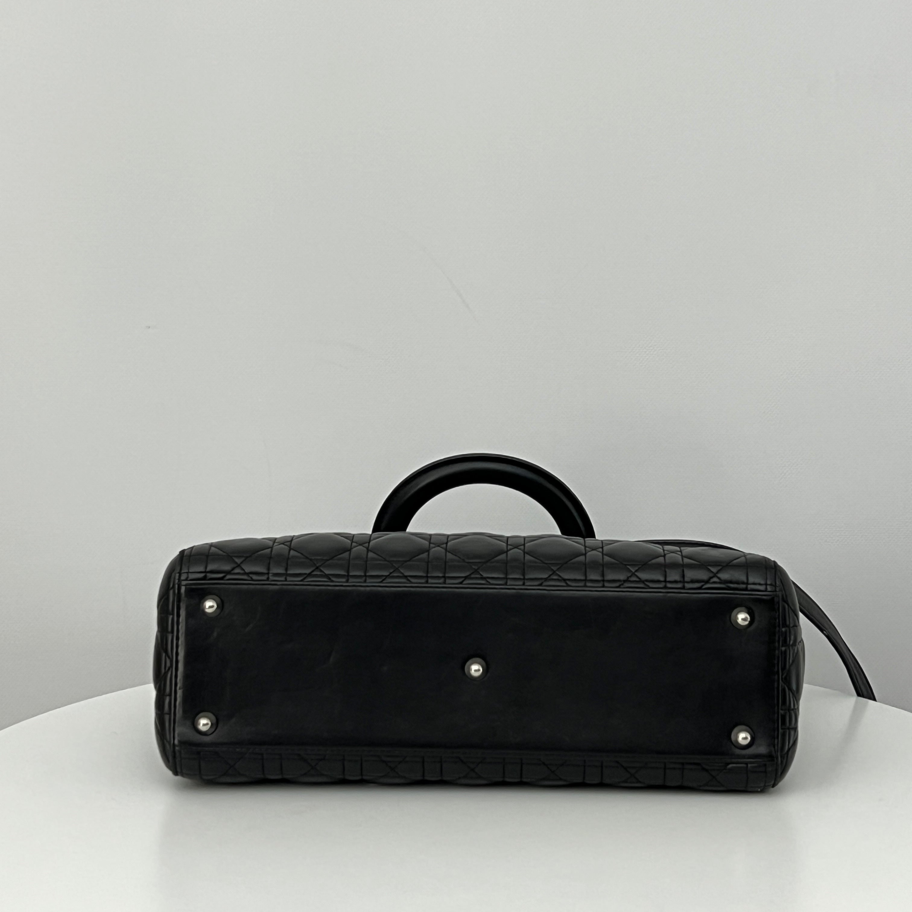 Sac à bandoulière DIOR Lady Dior Large cuir d'agneau noir