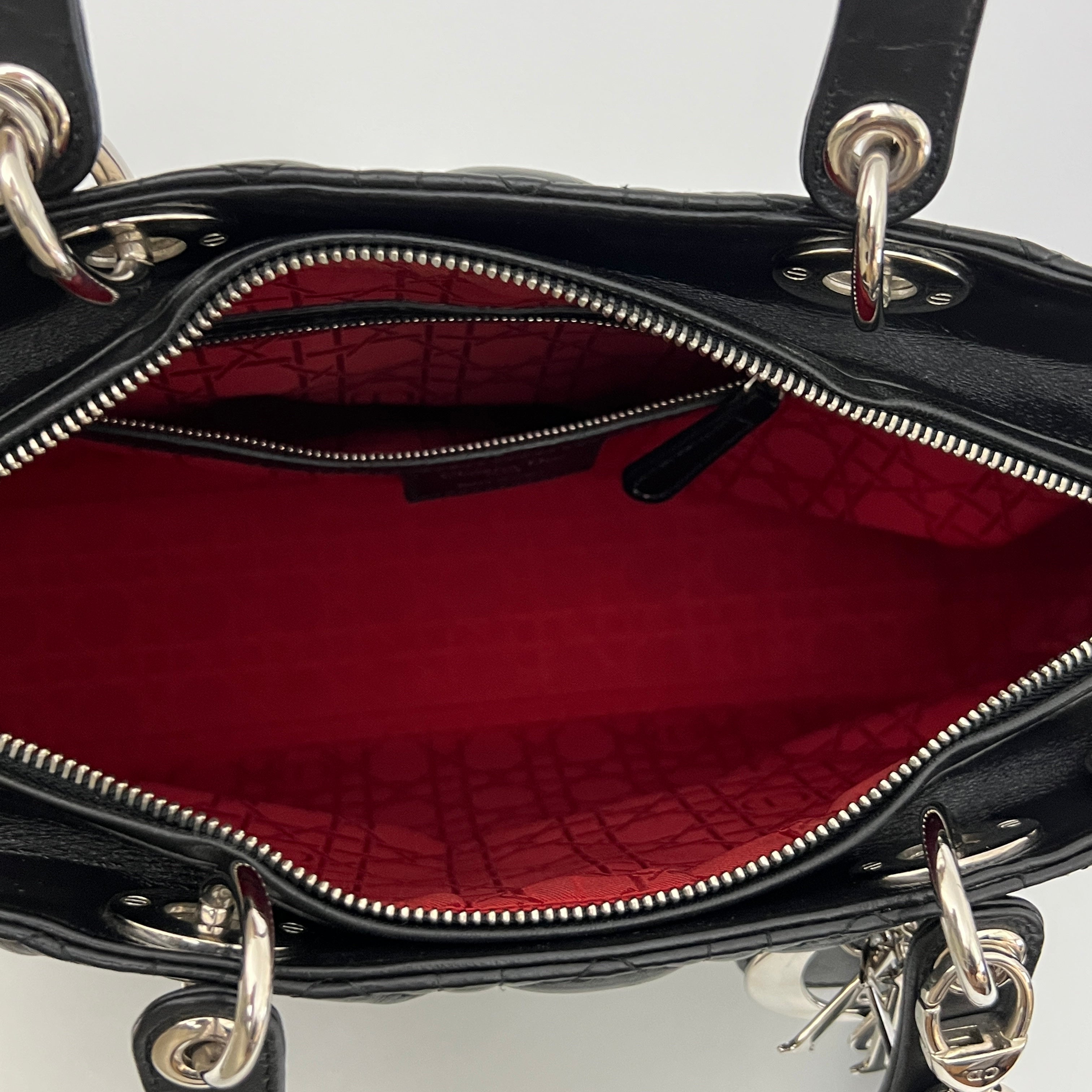 Sac à bandoulière DIOR Lady Dior Large cuir d'agneau noir