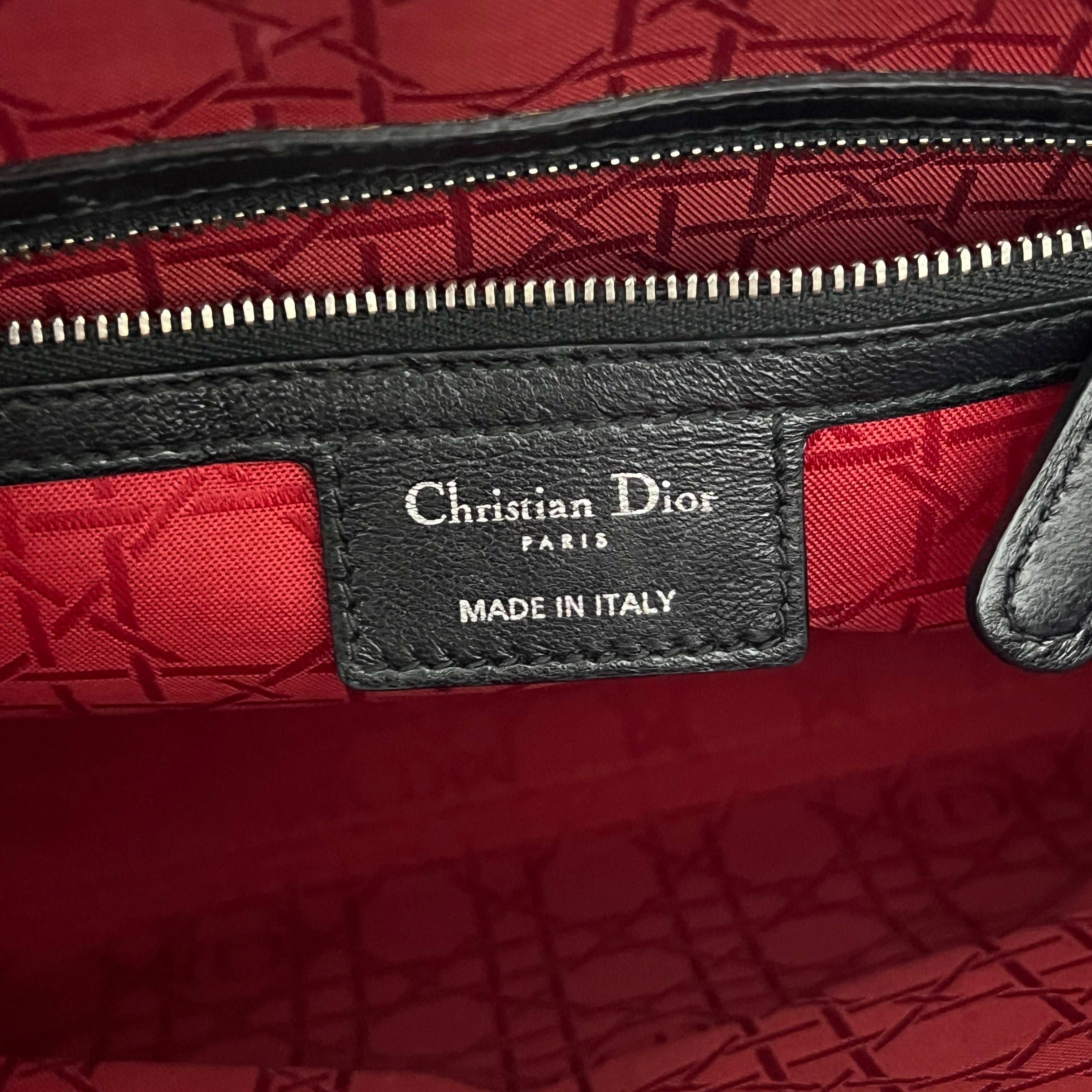 Sac à bandoulière DIOR Lady Dior Large cuir d'agneau noir