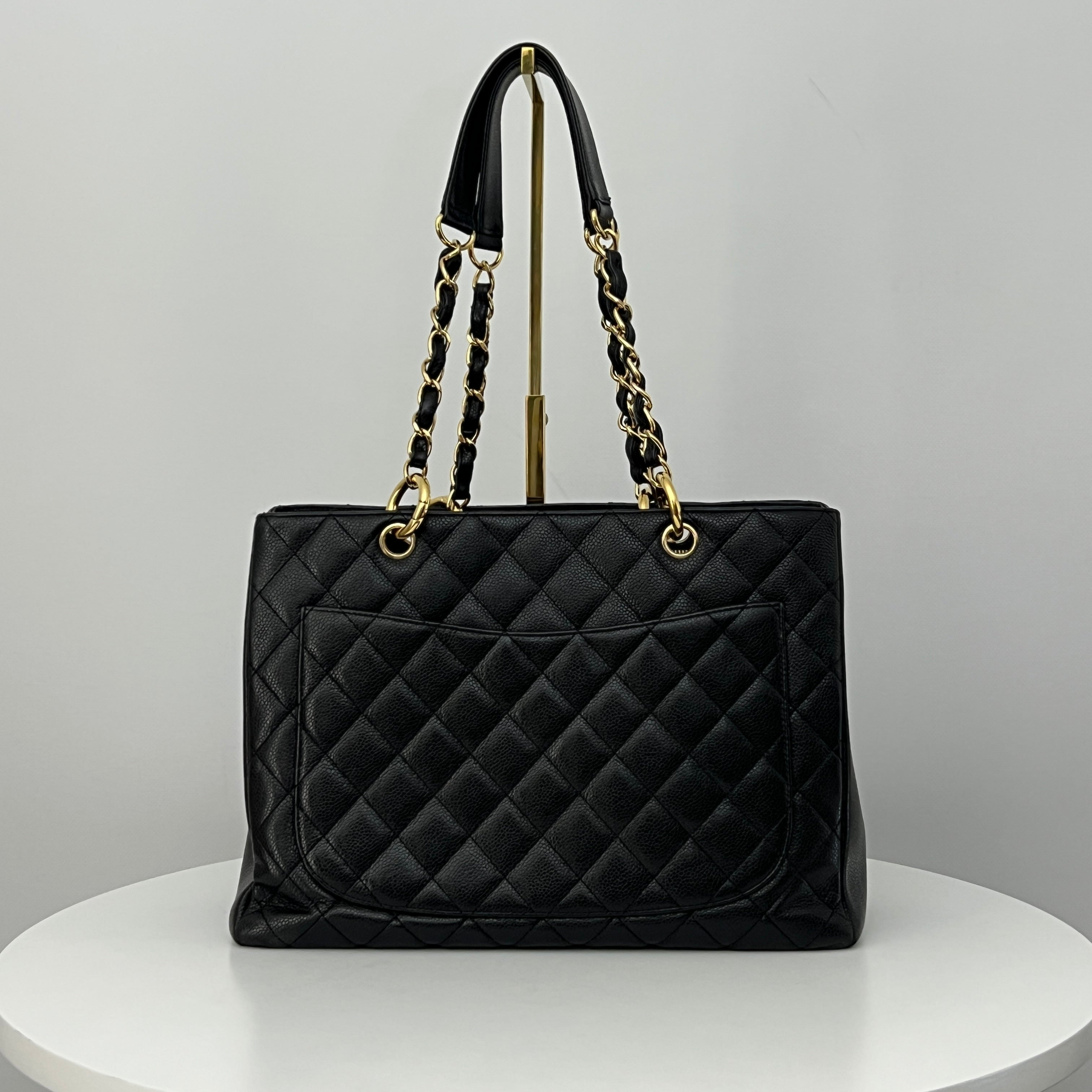 Sac CHANEL Grand Shopping Tote cuir caviar noir