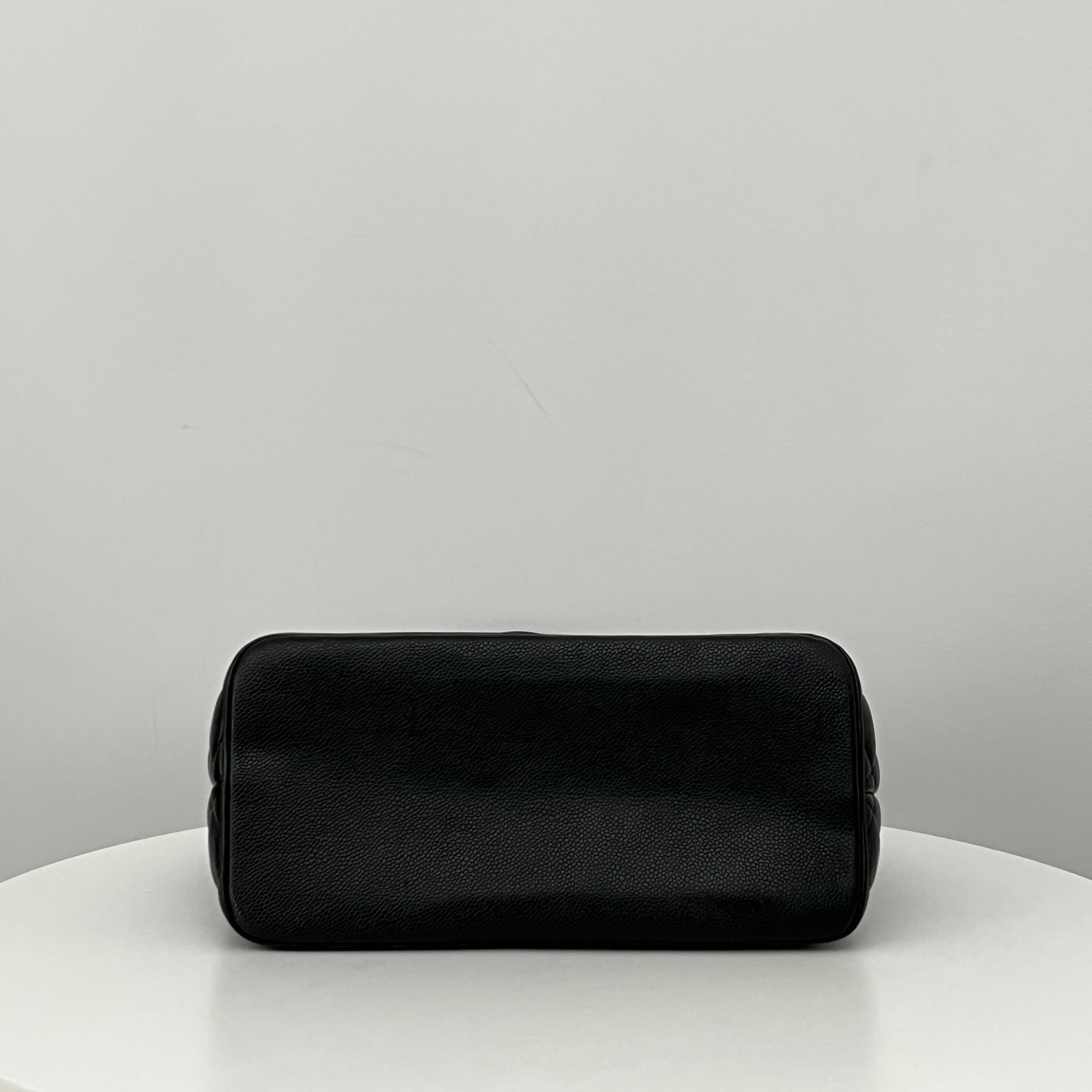 CHANEL Medallion bag in black caviar leather