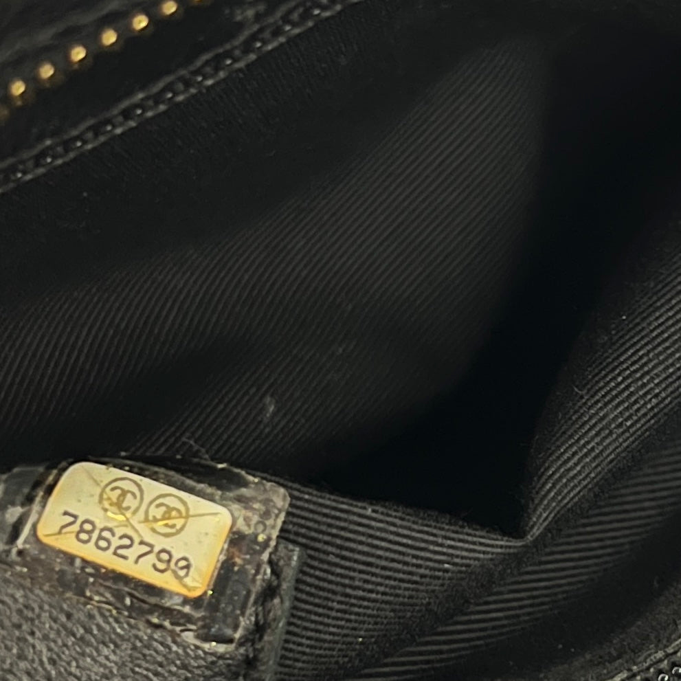 Sac CHANEL Médaillon cuir caviar noir