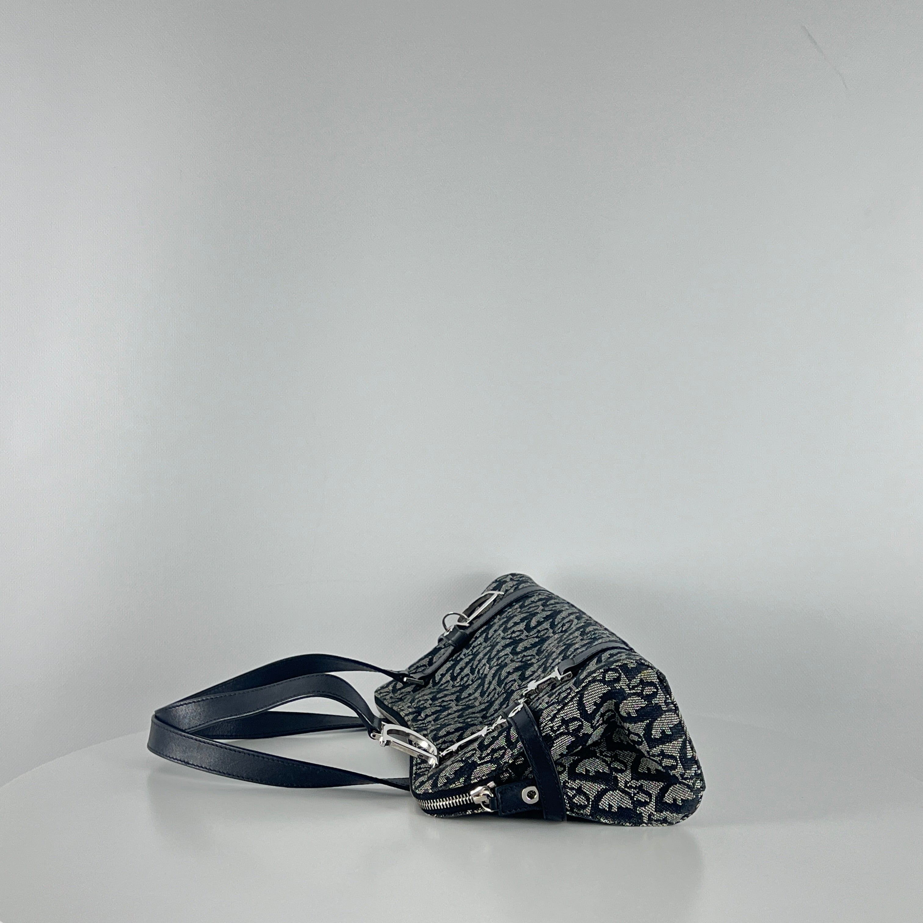 Sac à main DIOR Trotter toile et cuir navy
