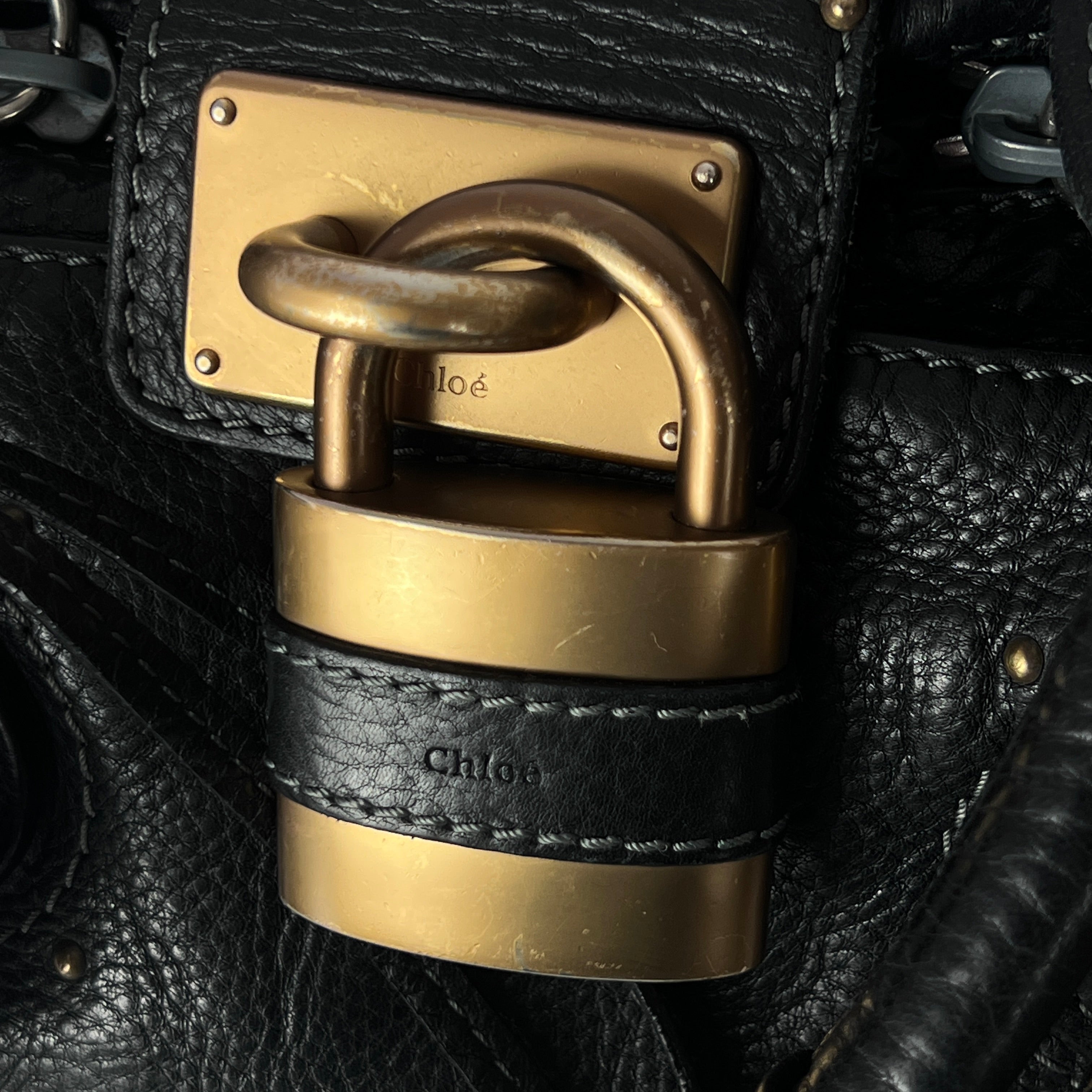 Sac à main CHLOE Paddington cuir noir
