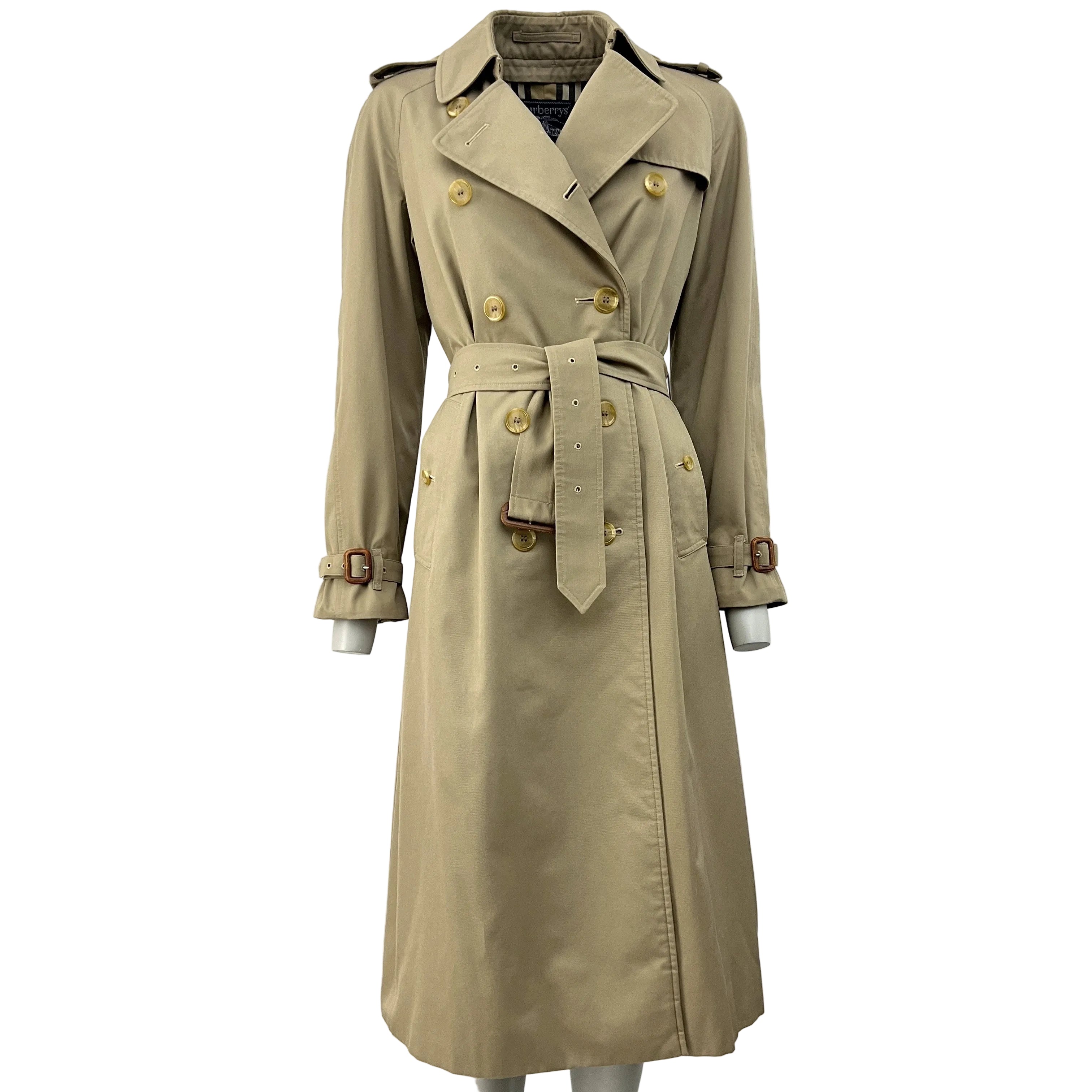 BURBERRY trench coat, size S, beige cotton