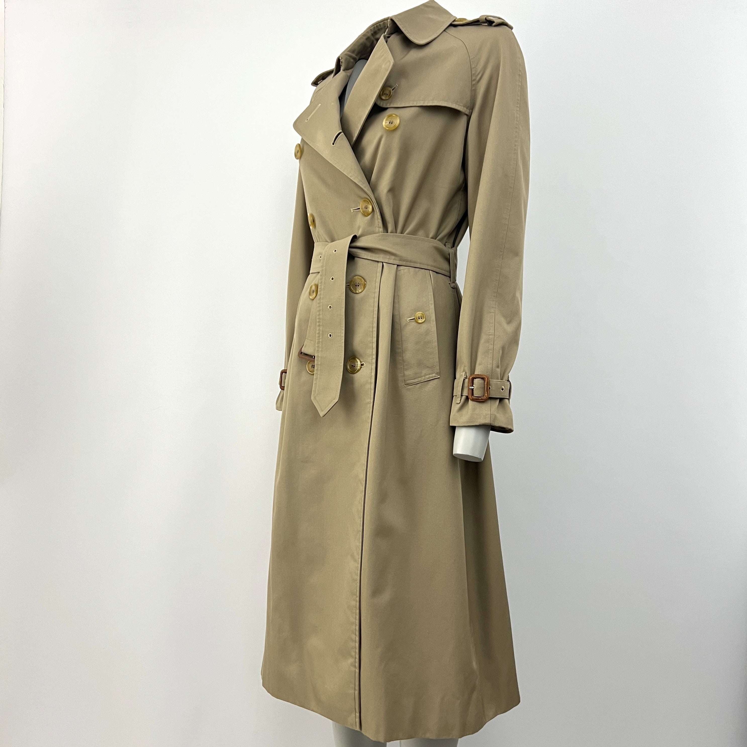 BURBERRY trench coat, size S, beige cotton