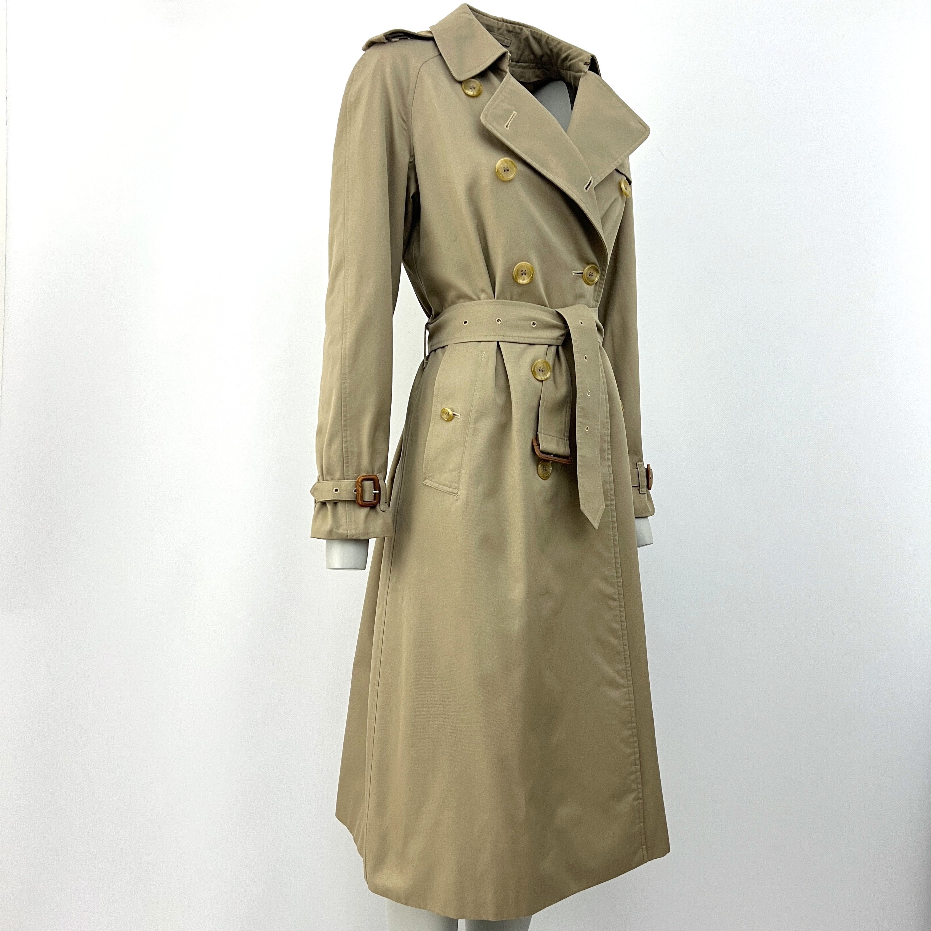 BURBERRY trench coat, size S, beige cotton