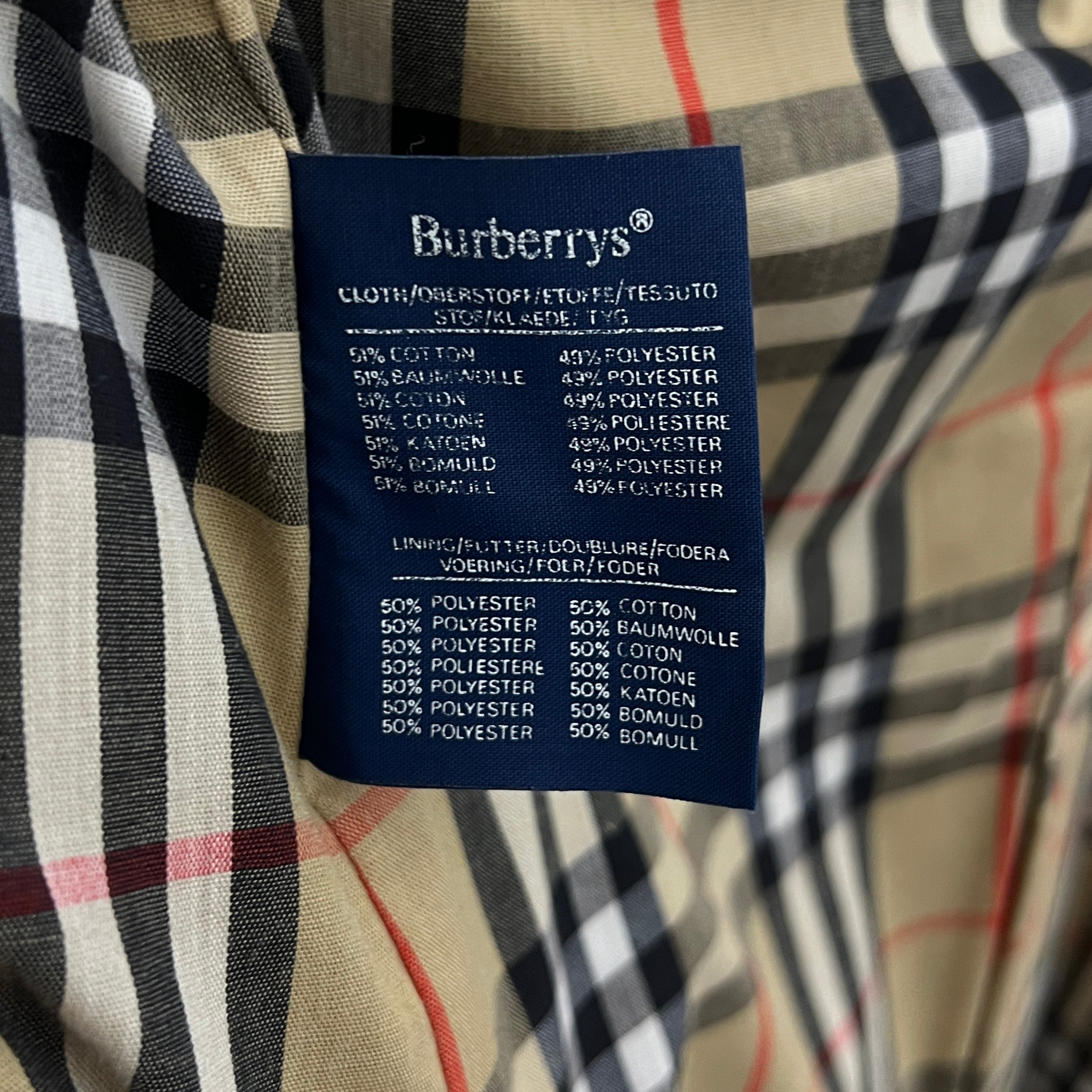 BURBERRY trench coat, size S, beige cotton
