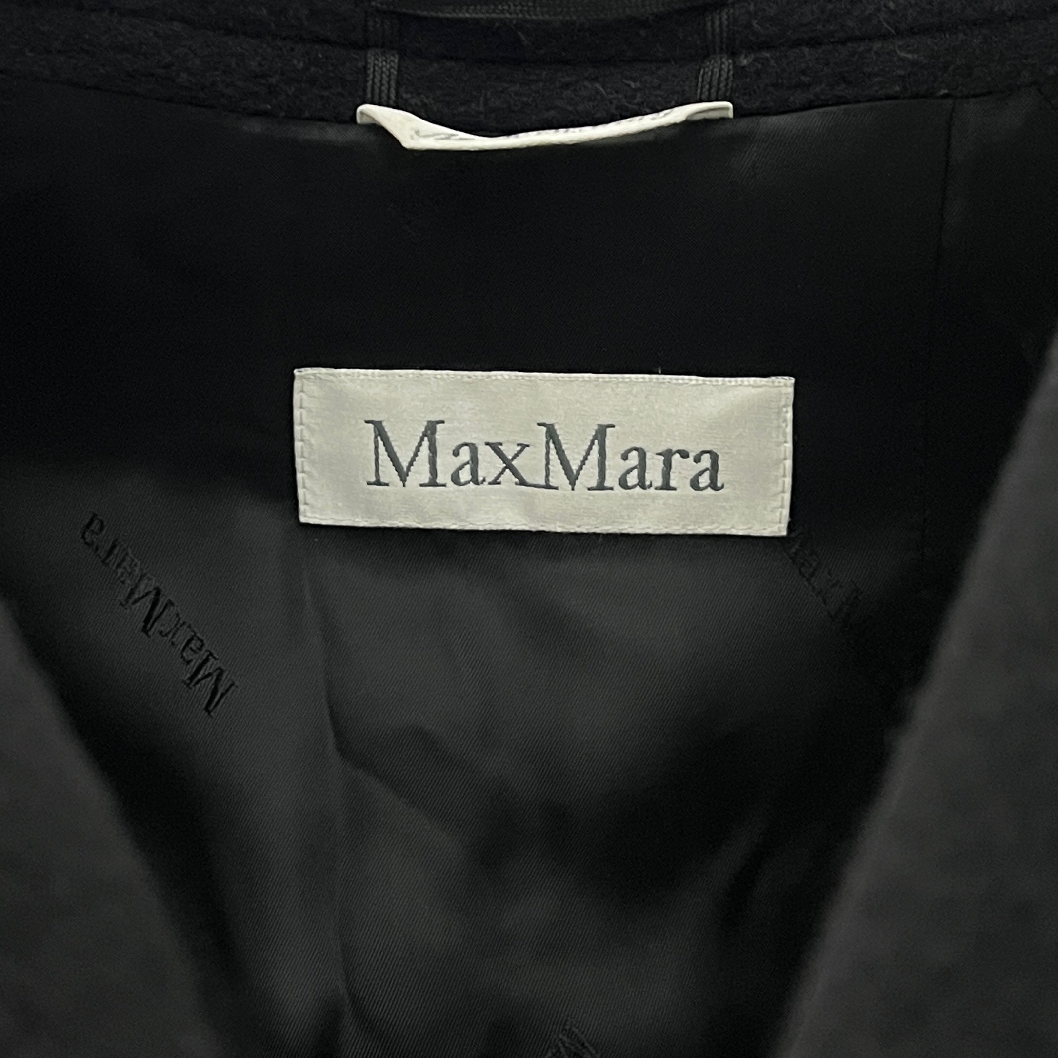 MAX MARA S black wool and cashmere coat
