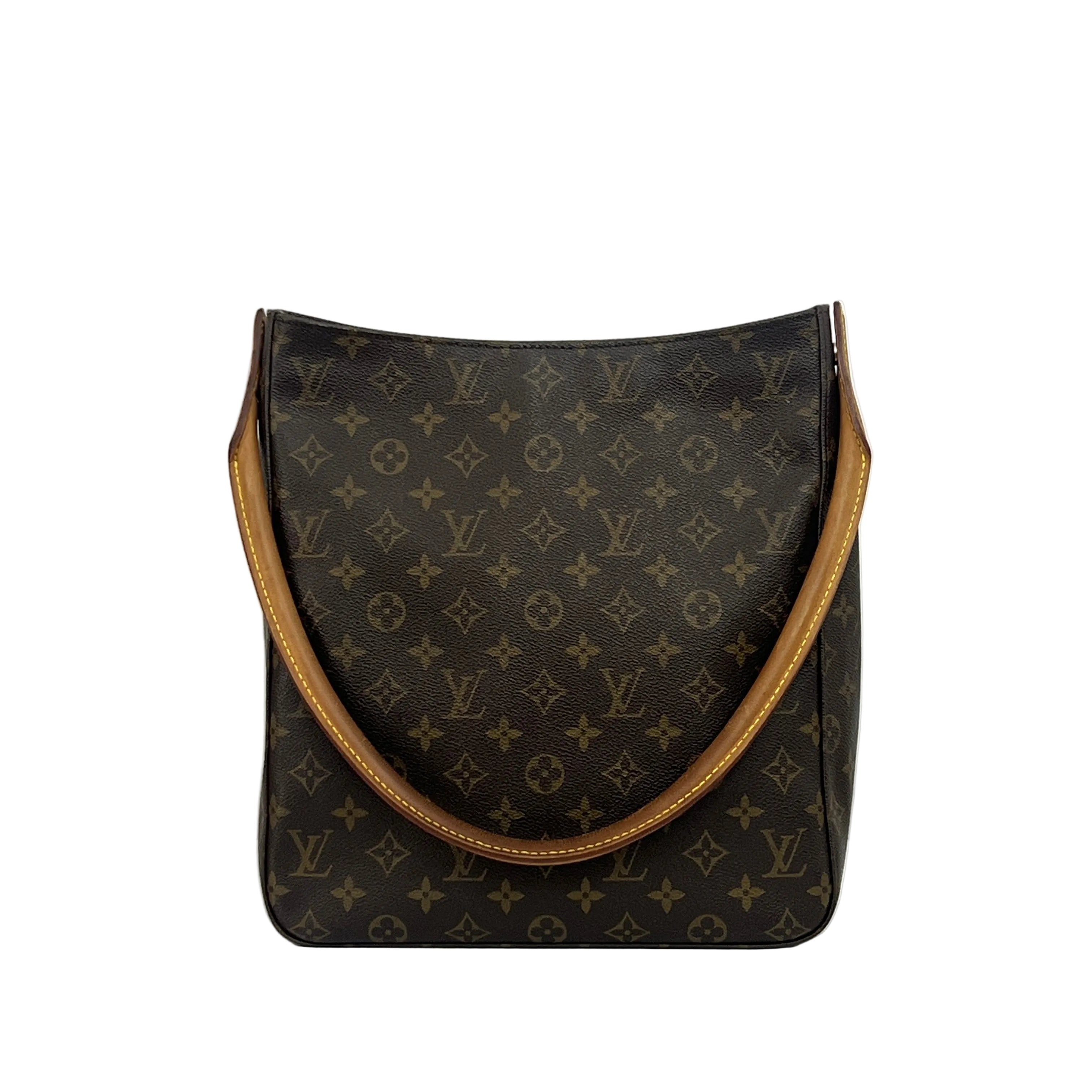 LOUIS VUITTON Looping GM bag in brown canvas and leather