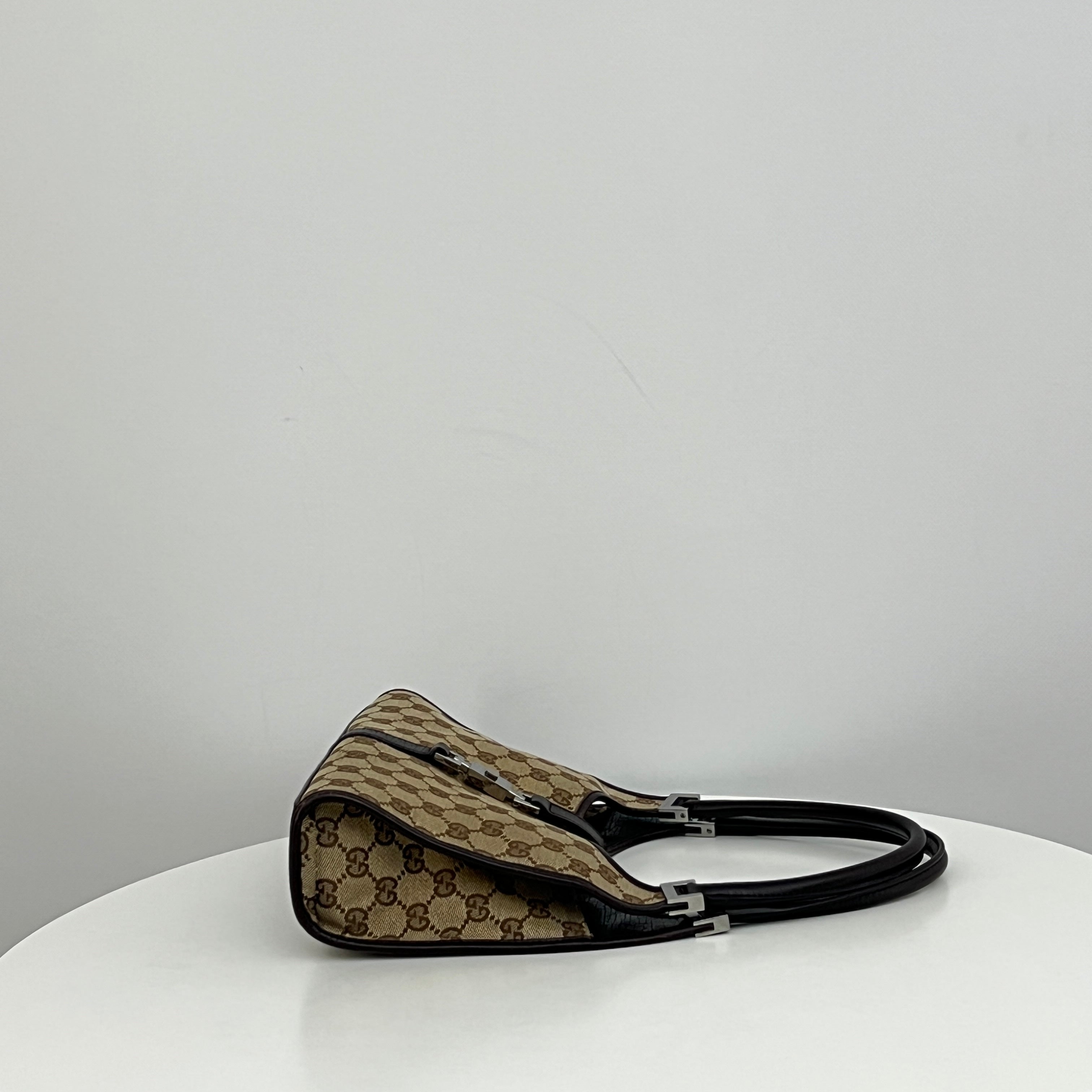 GUCCI Jackie Small brown canvas and leather bag