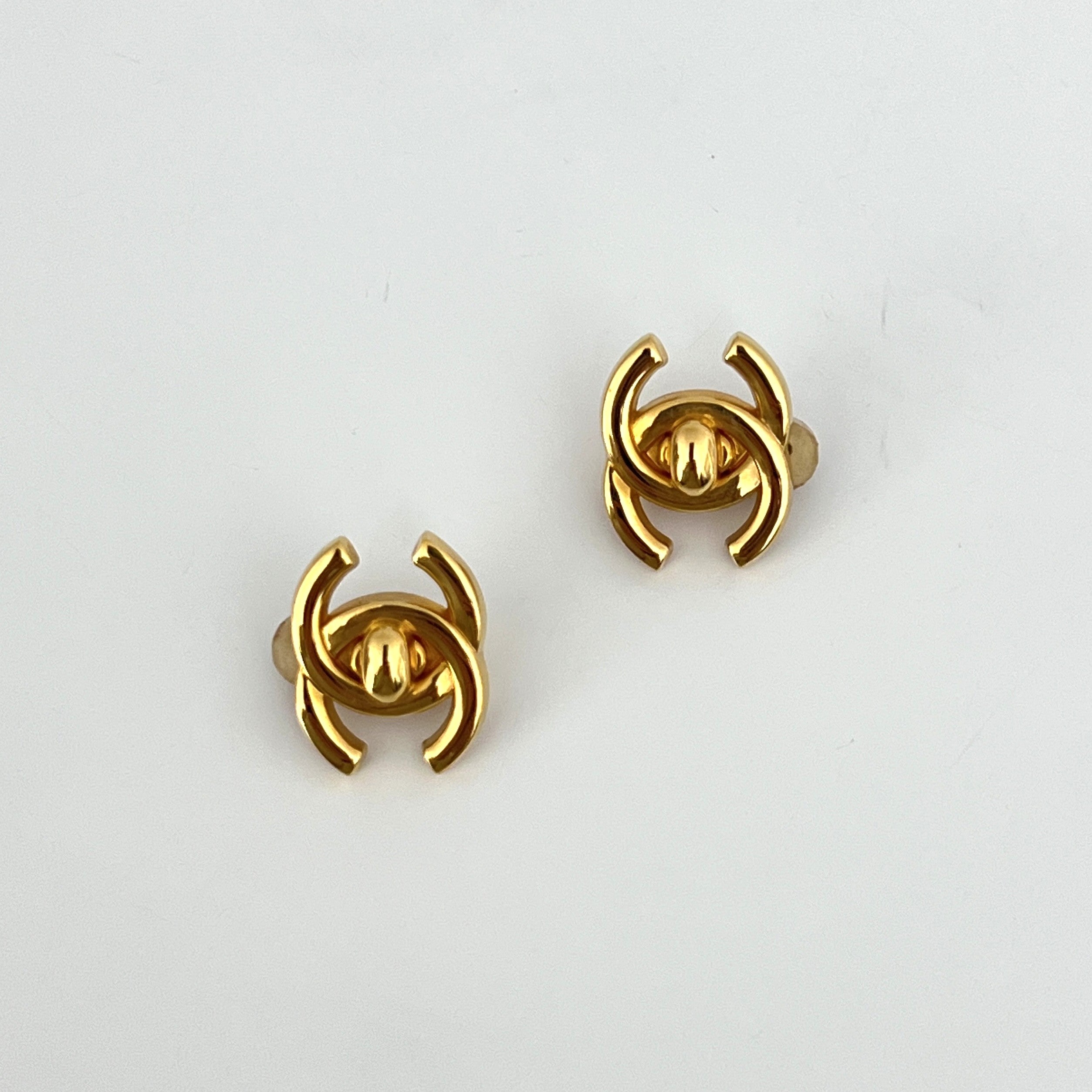 CHANEL CC Clip-On Earrings in Gold-Tone Metal