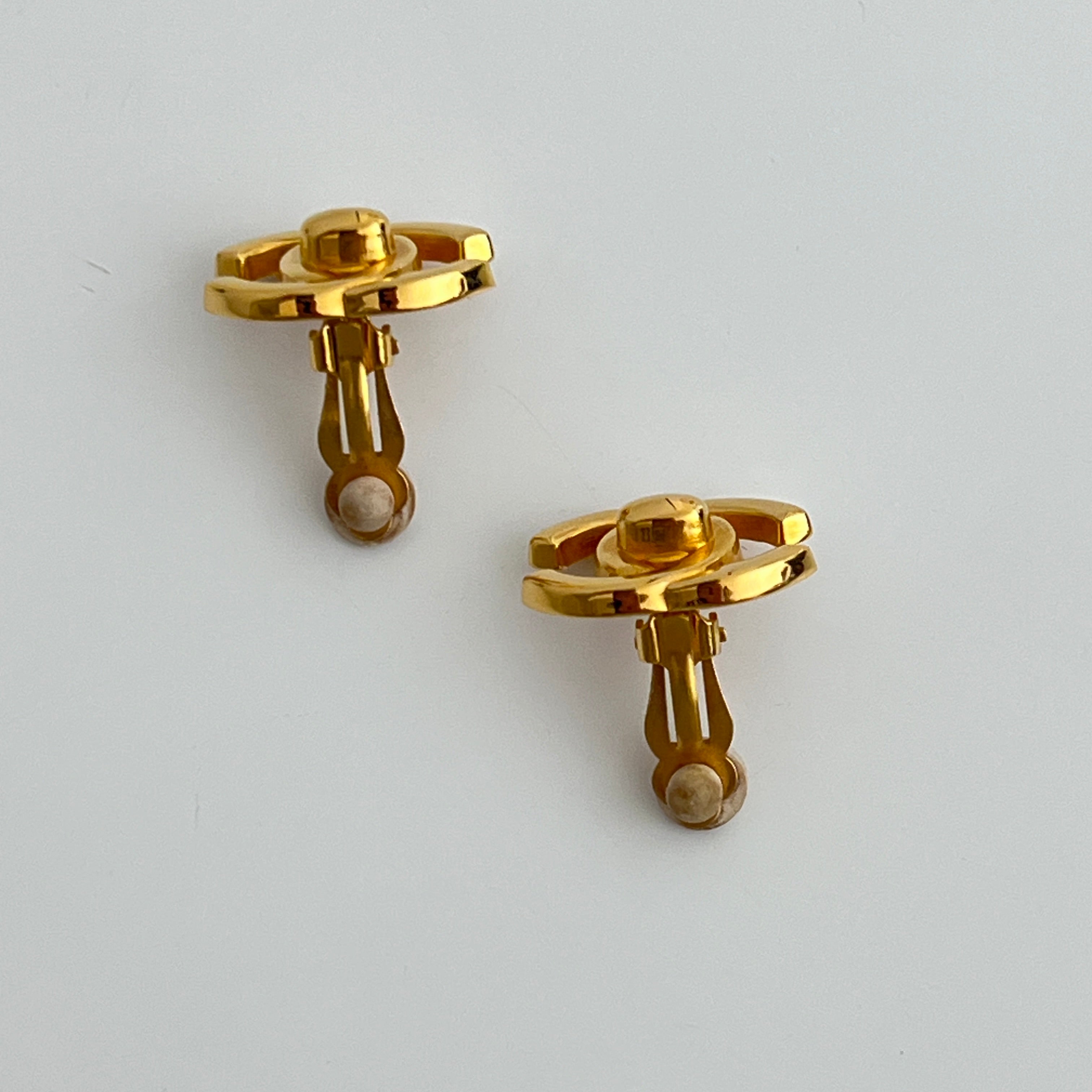 CHANEL CC Clip-On Earrings in Gold-Tone Metal