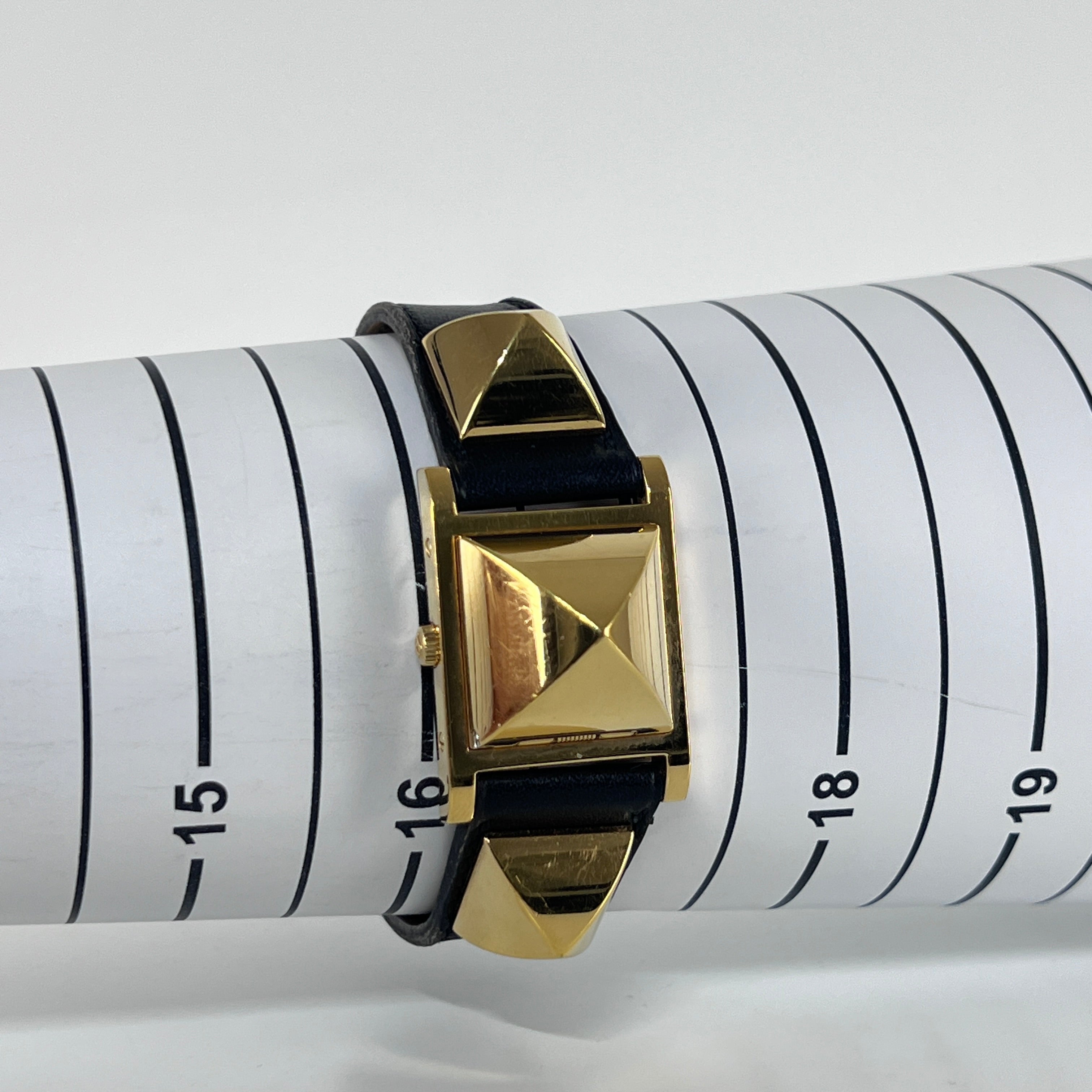 HERMÈS Medor gold-plated watch