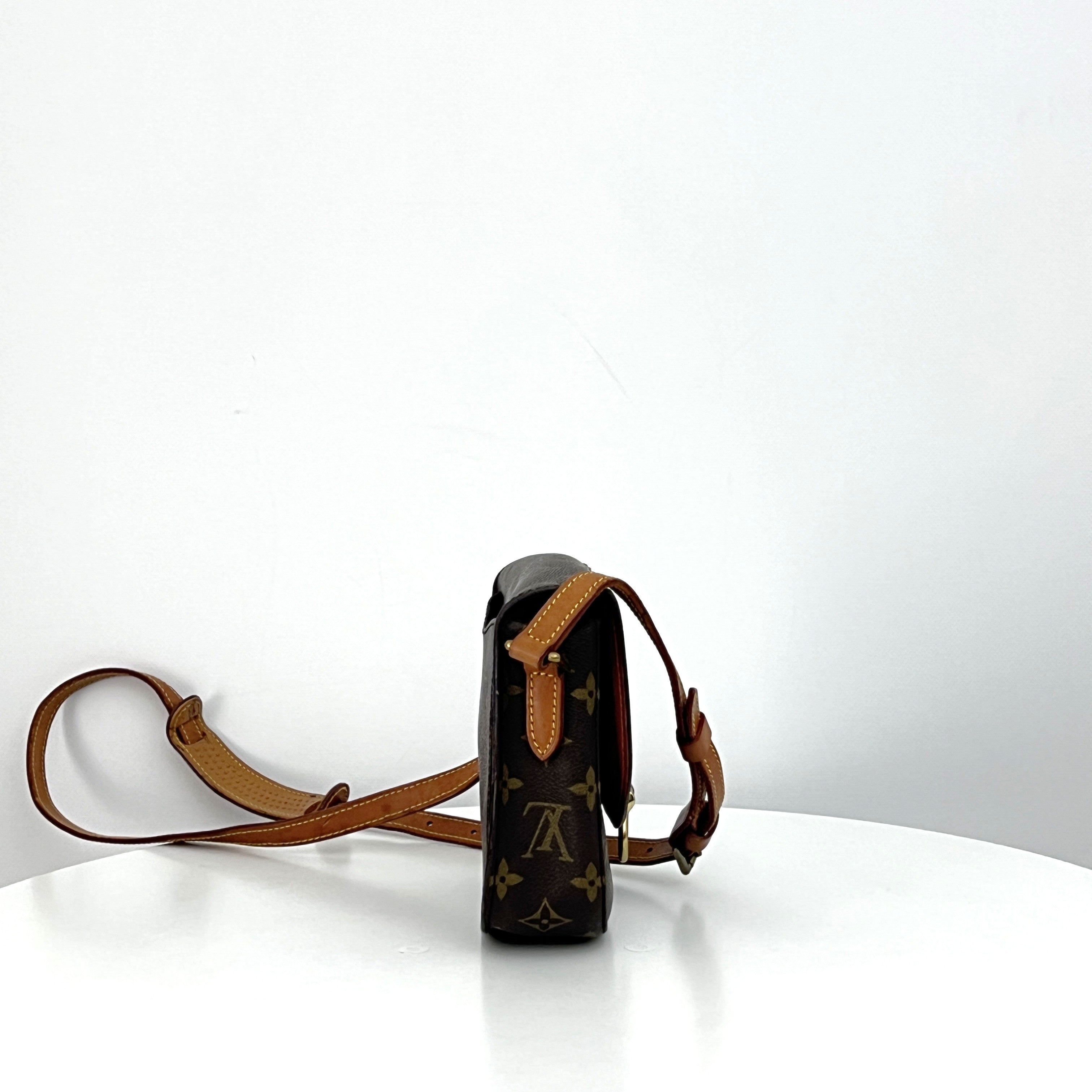 LOUIS VUITTON Mini Saint Cloud handbag in brown canvas and leather
