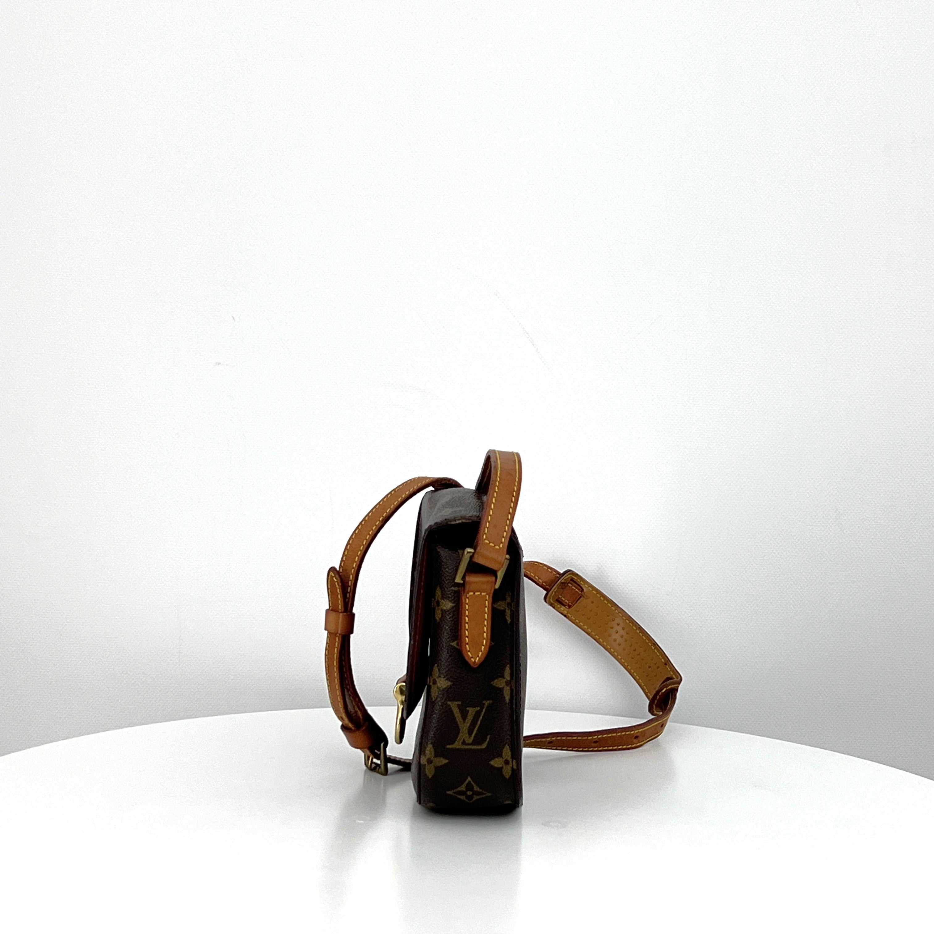 LOUIS VUITTON Mini Saint Cloud handbag in brown canvas and leather
