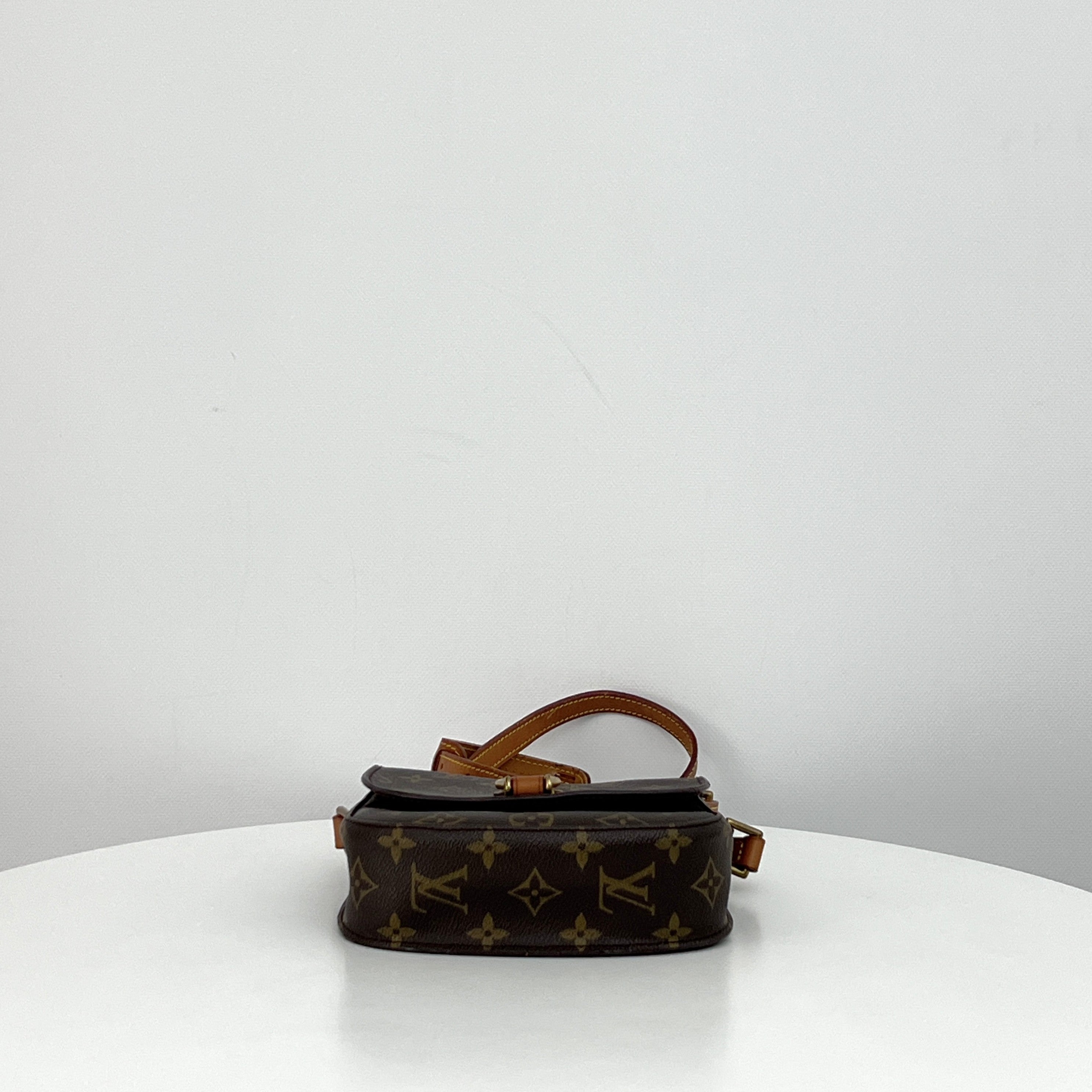 LOUIS VUITTON Mini Saint Cloud handbag in brown canvas and leather