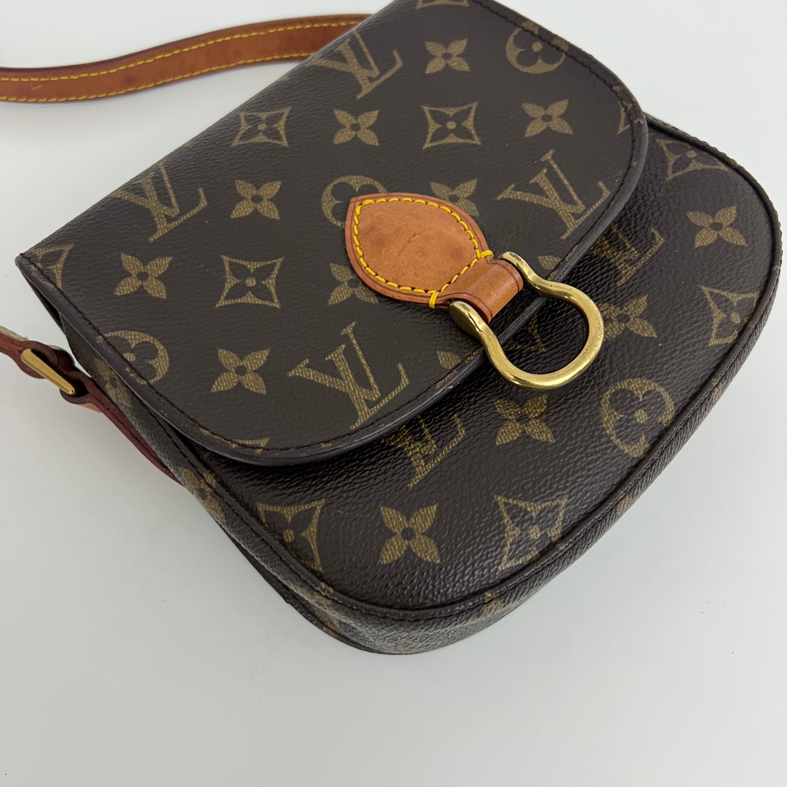 LOUIS VUITTON Mini Saint Cloud handbag in brown canvas and leather
