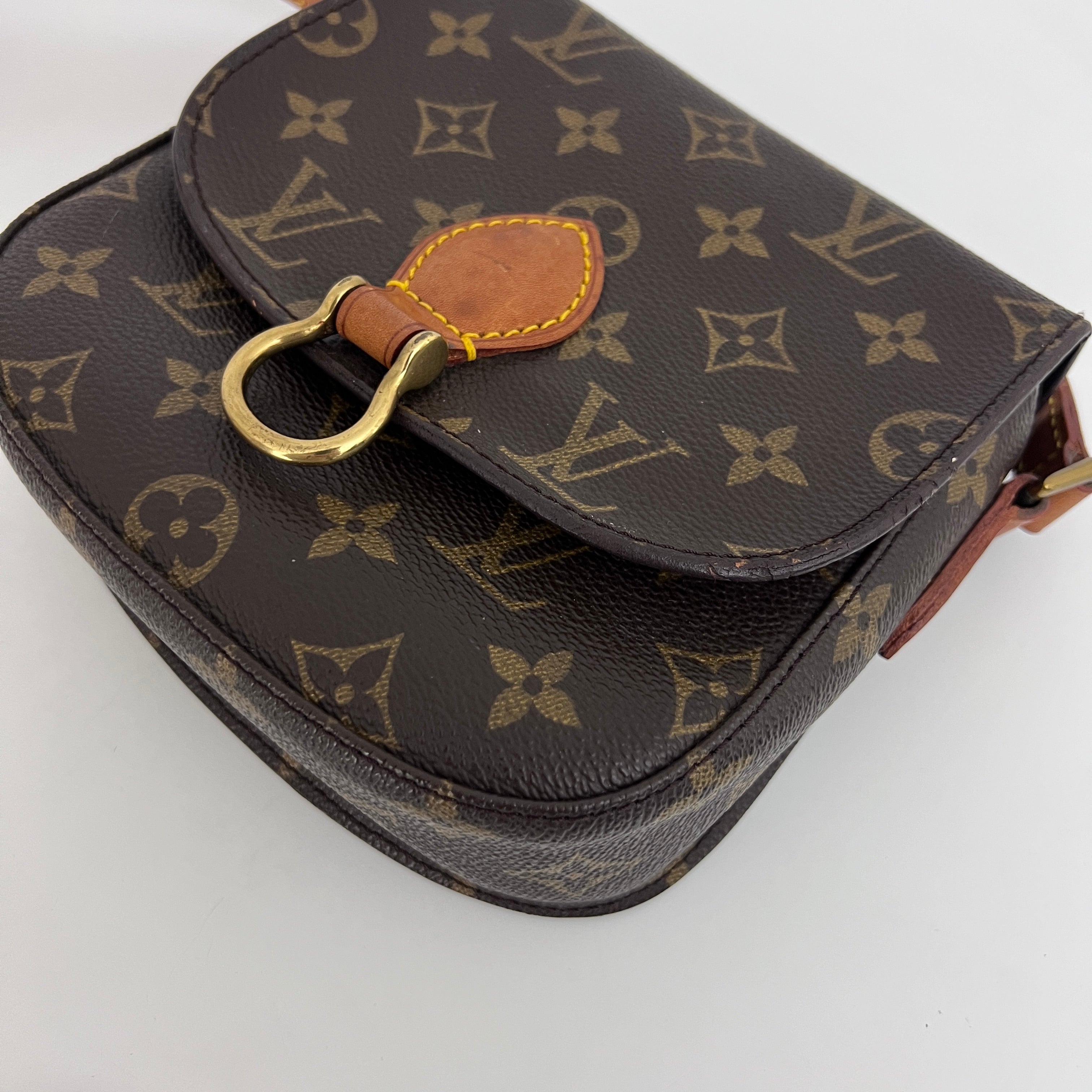 LOUIS VUITTON Mini Saint Cloud handbag in brown canvas and leather