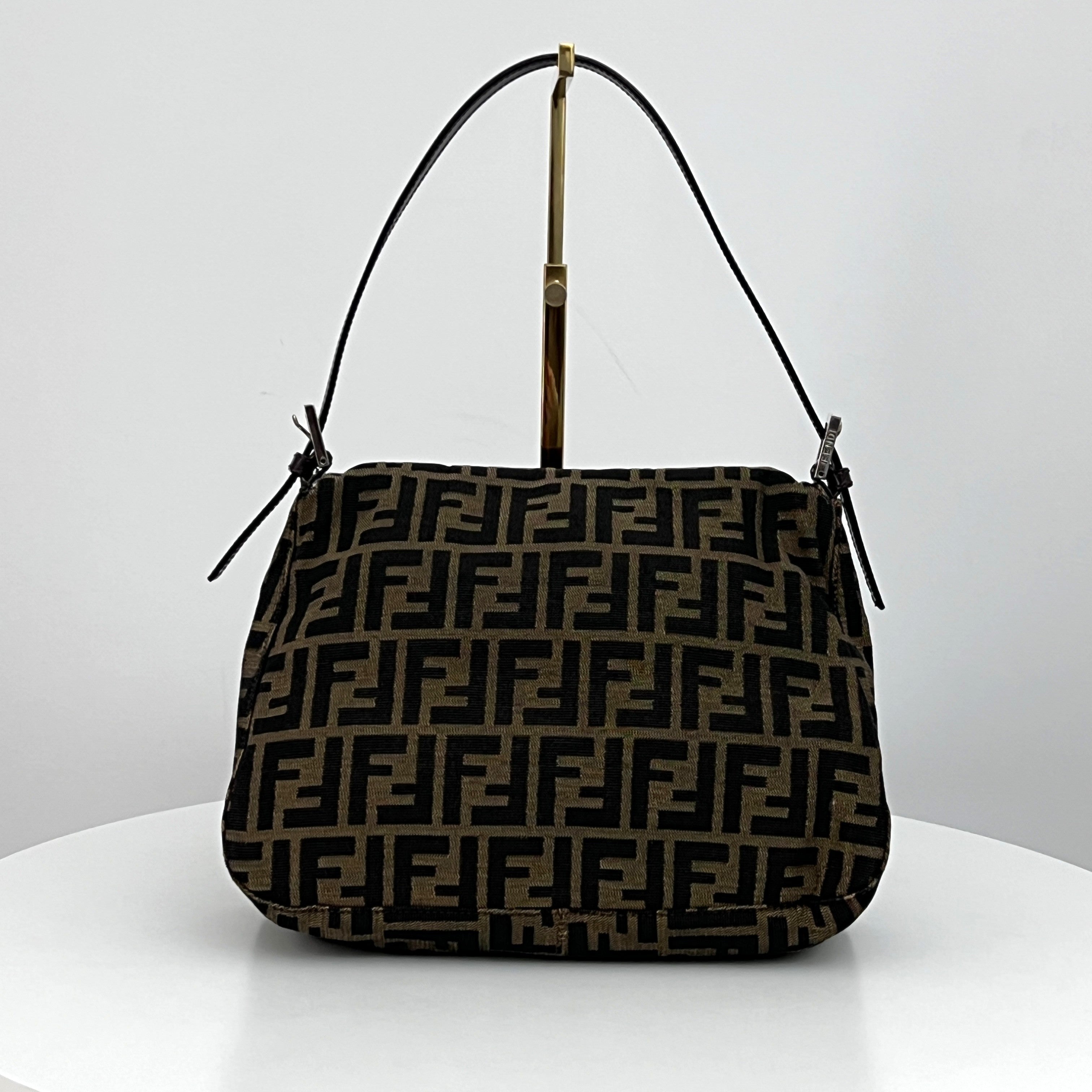 FENDI Mamma Bag in brown canvas and leather