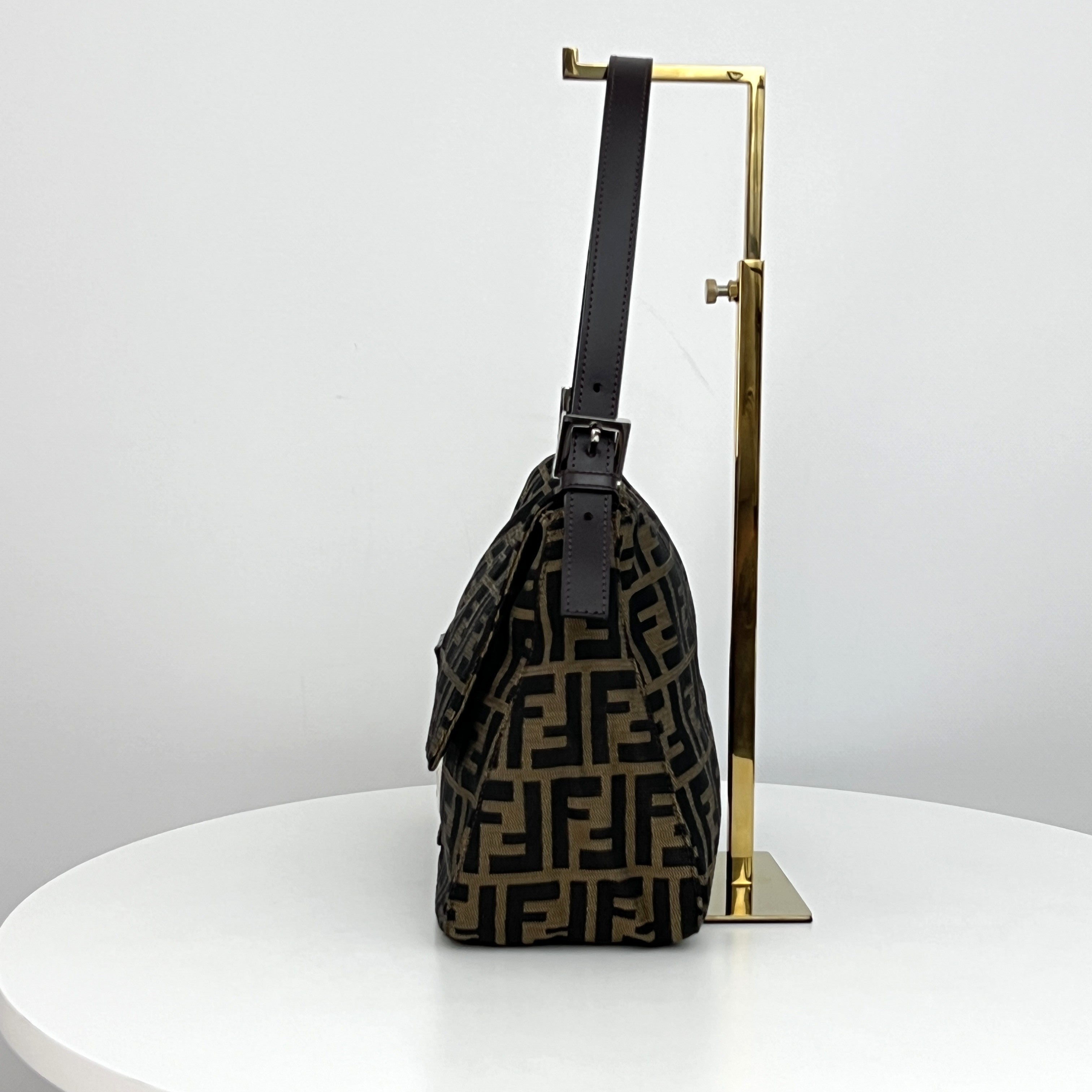 FENDI Mamma Bag in brown canvas and leather