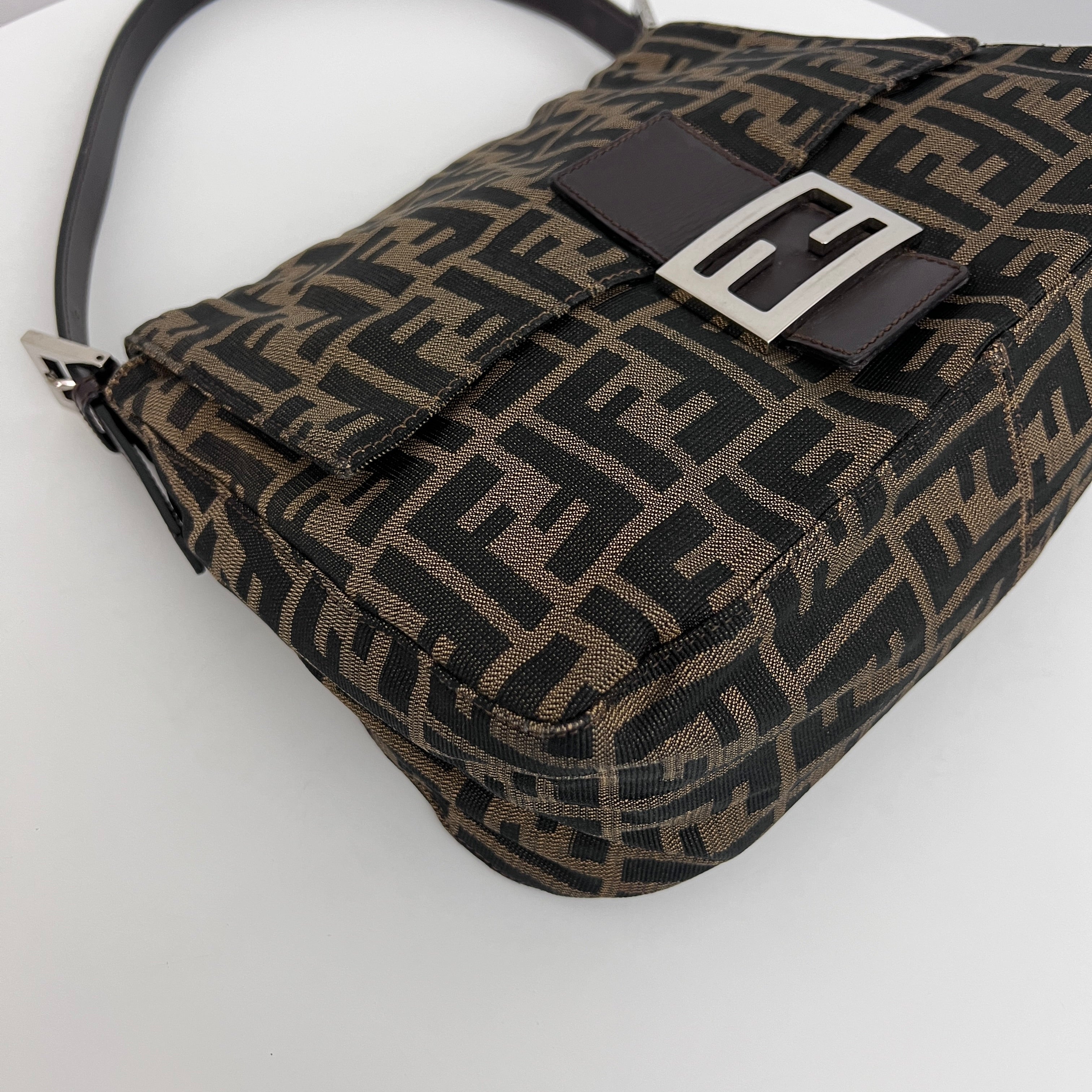 FENDI Mamma Bag in brown canvas and leather