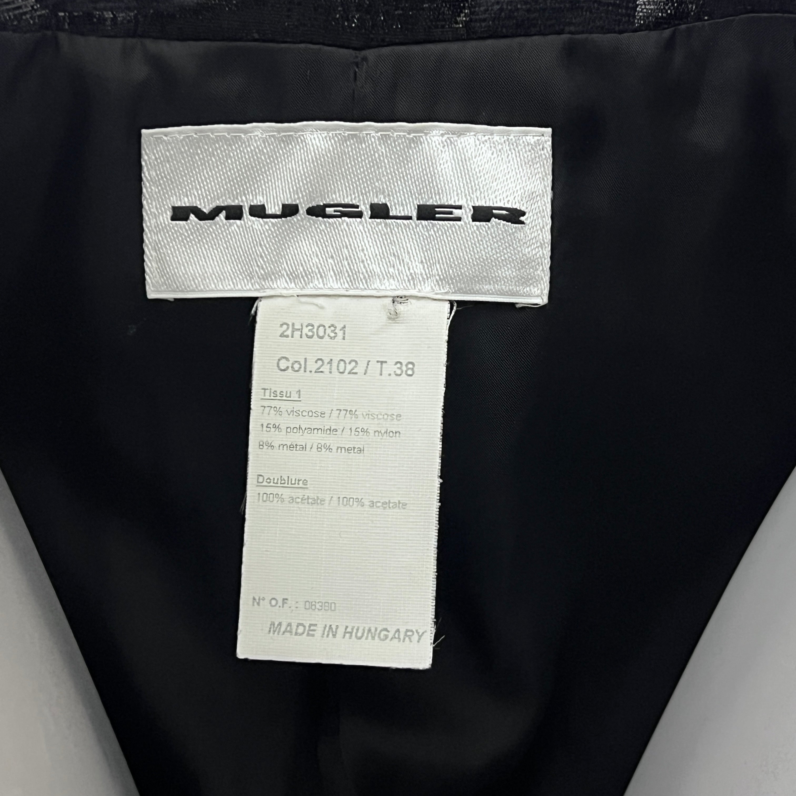 MUGLER S Black Viscose and Nylon Jacket