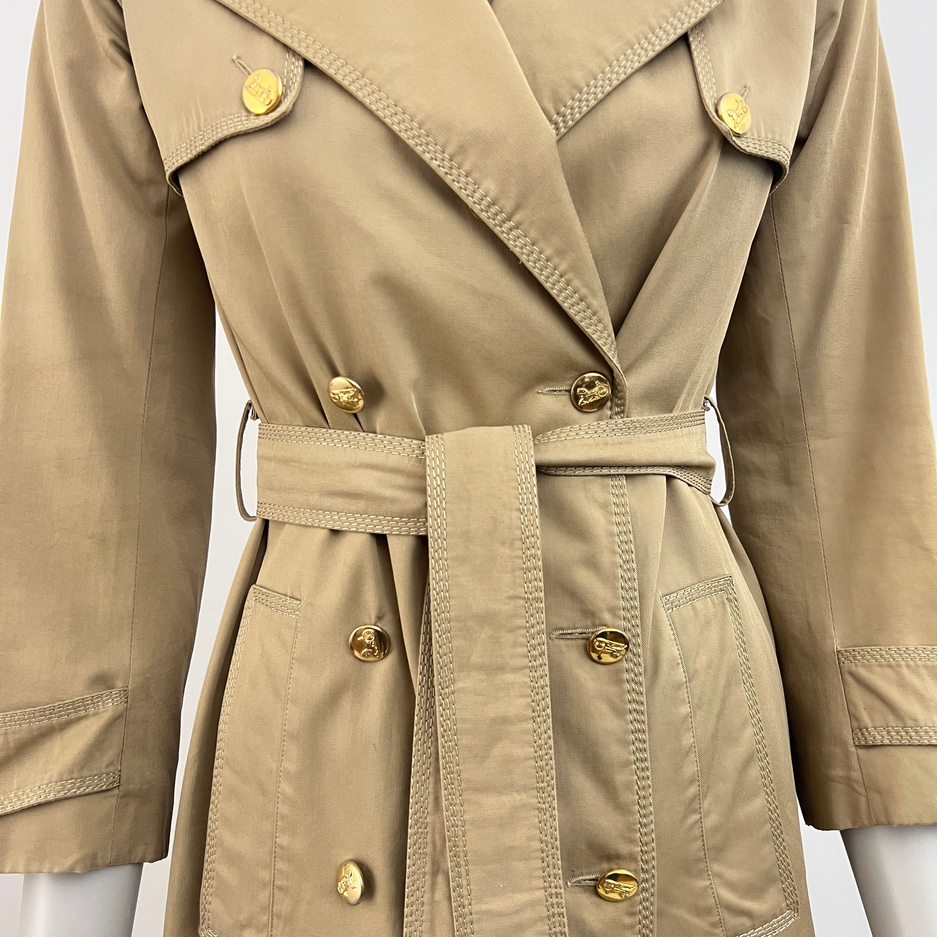 CELINE trench coat XS beige cotton