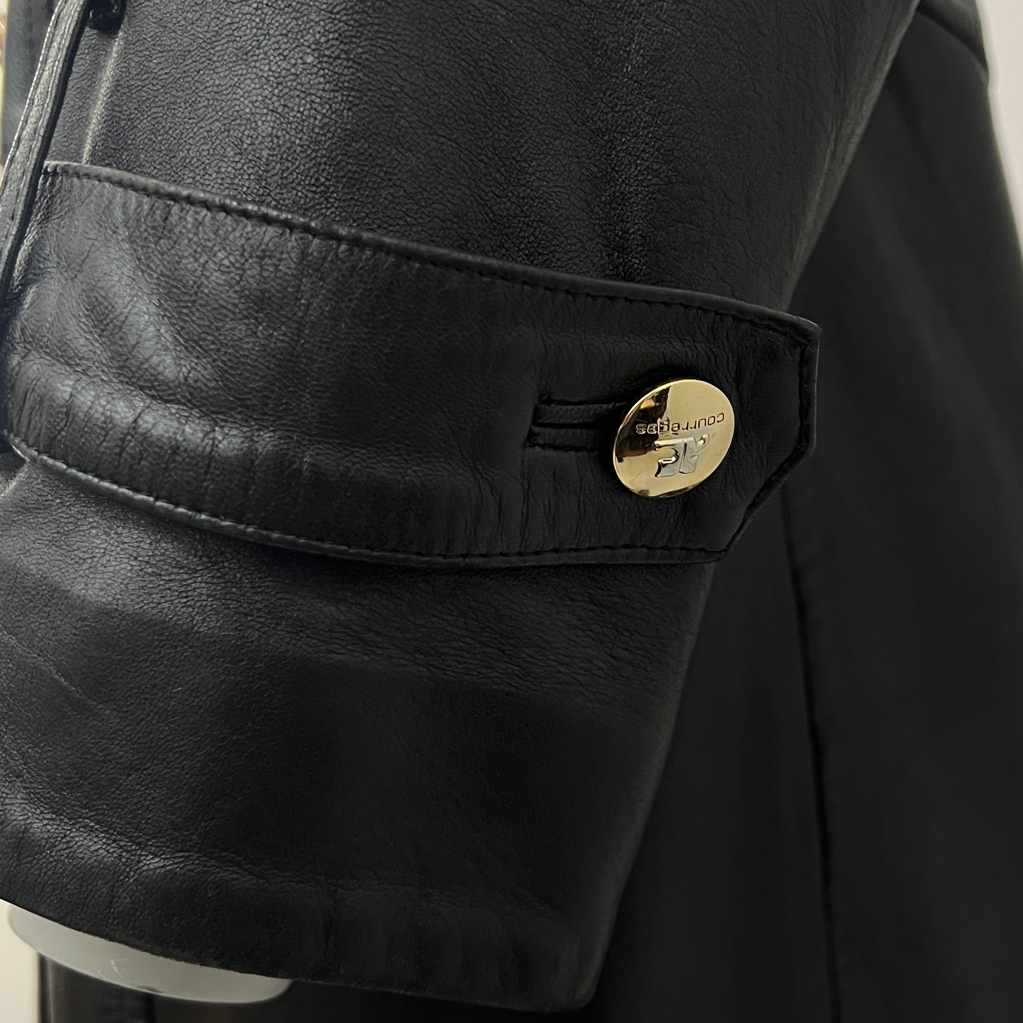 Trench coat COURRÈGES M black leather