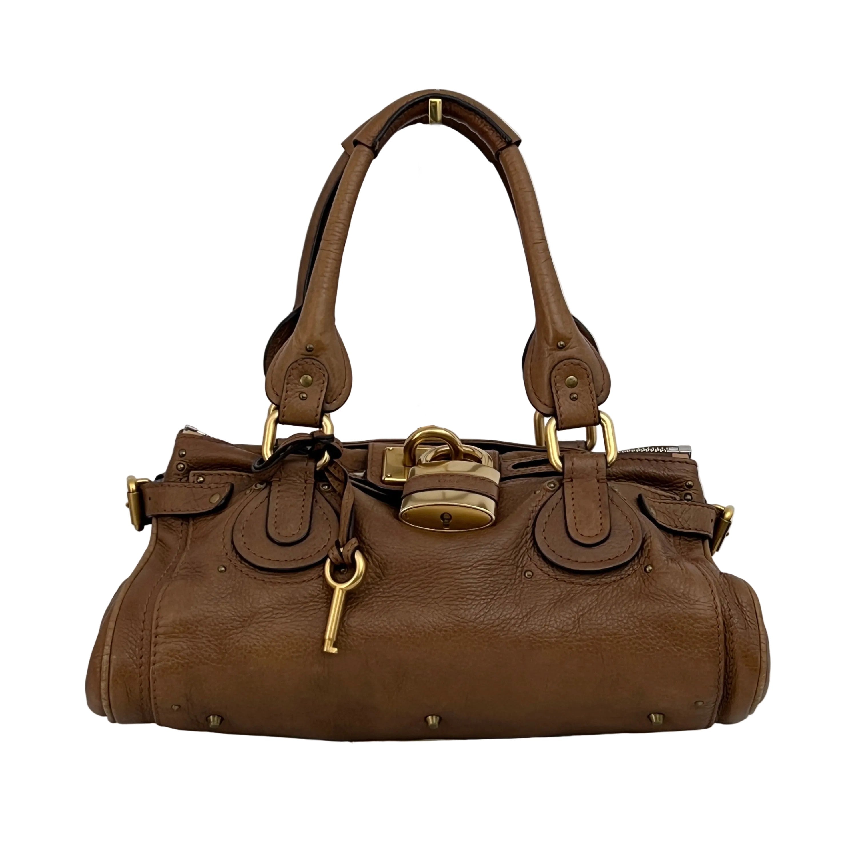 Sac CHLOÉ Paddington cuir grainé marron